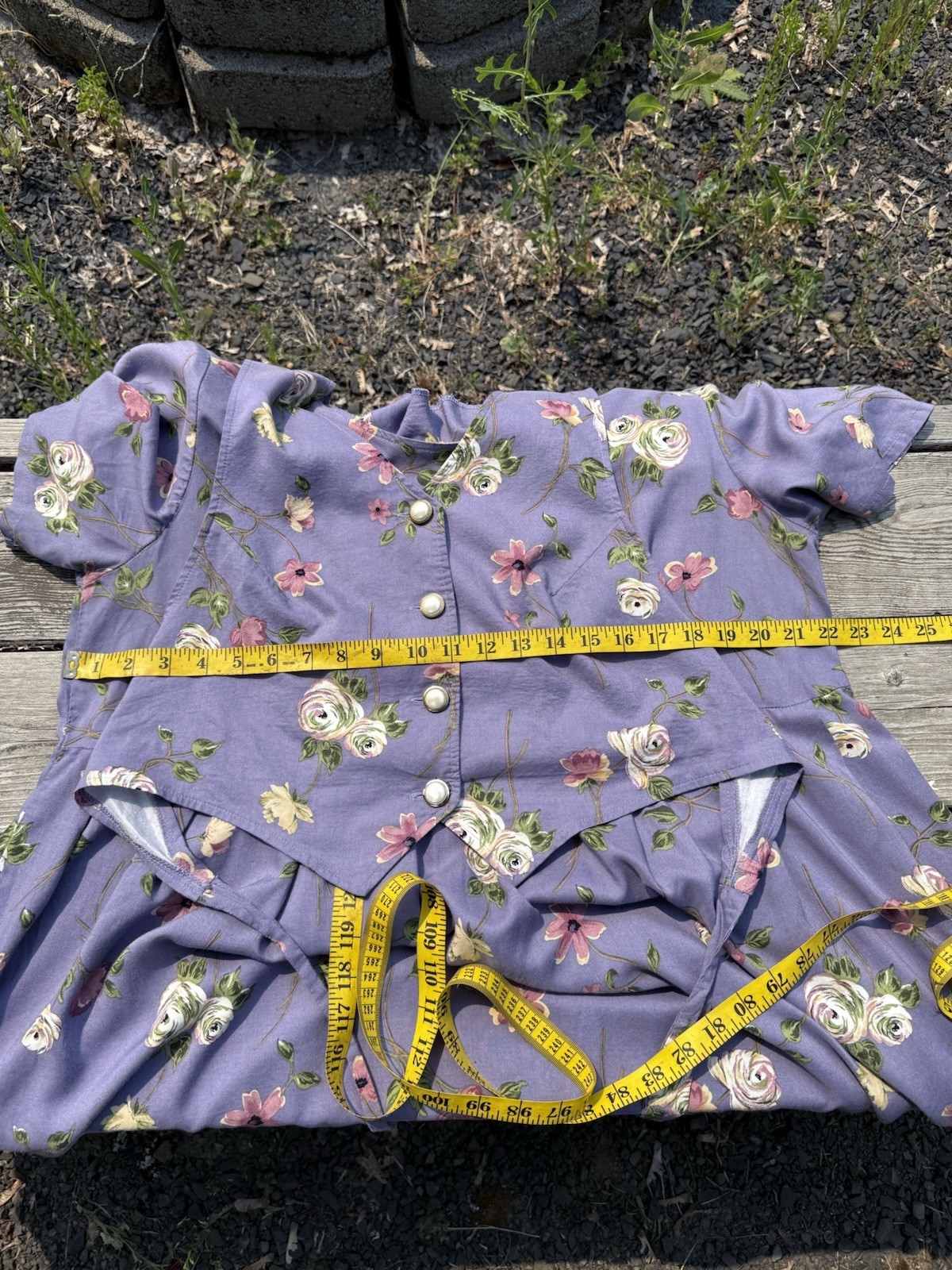 Vintage Just My Size Purple Cottage Dress With Adjustable Tie Waist Size 18W