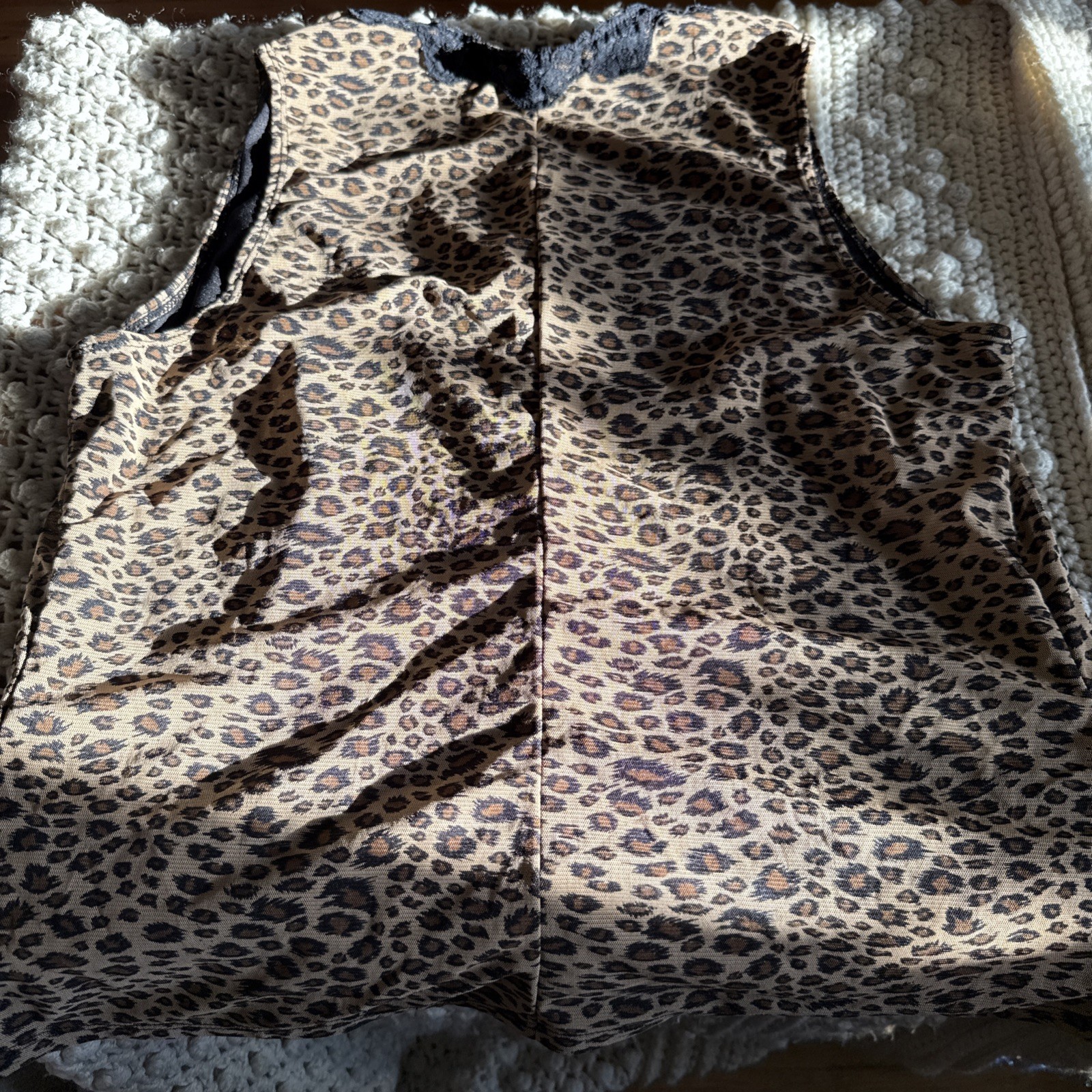 VTG Venezia Leopard Corset Top 18/20 Brown Lace Hook Eye Y2K Indie Sleaze Grunge