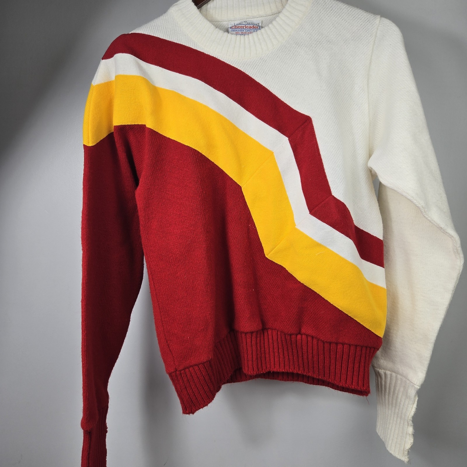 Vintage Cheerleader Supply Co. Colorblock Acrylic Sweater Sz Small??