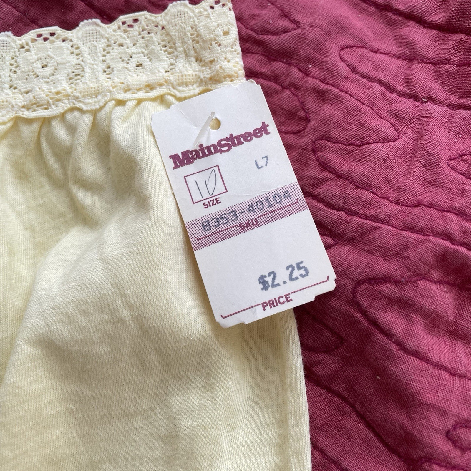 NOS NWT Vintage 70s 80s Messages Cotton Yellow Size 10 Granny Sissy Panties Lace