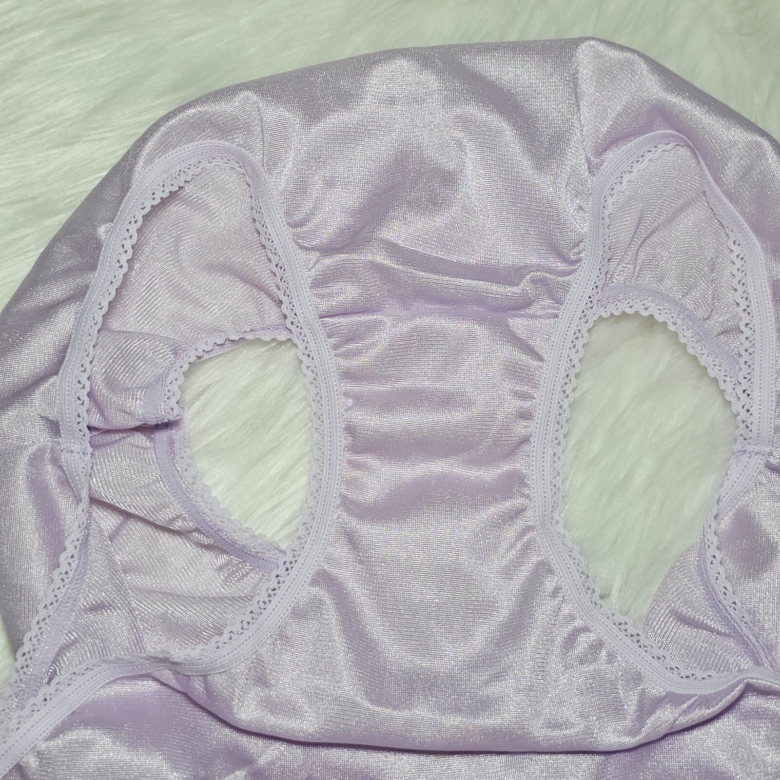 Vintage Silky Purple Panty 100% Nylon Sissy Sheer Brief Size 6-7 Hip 35-39″