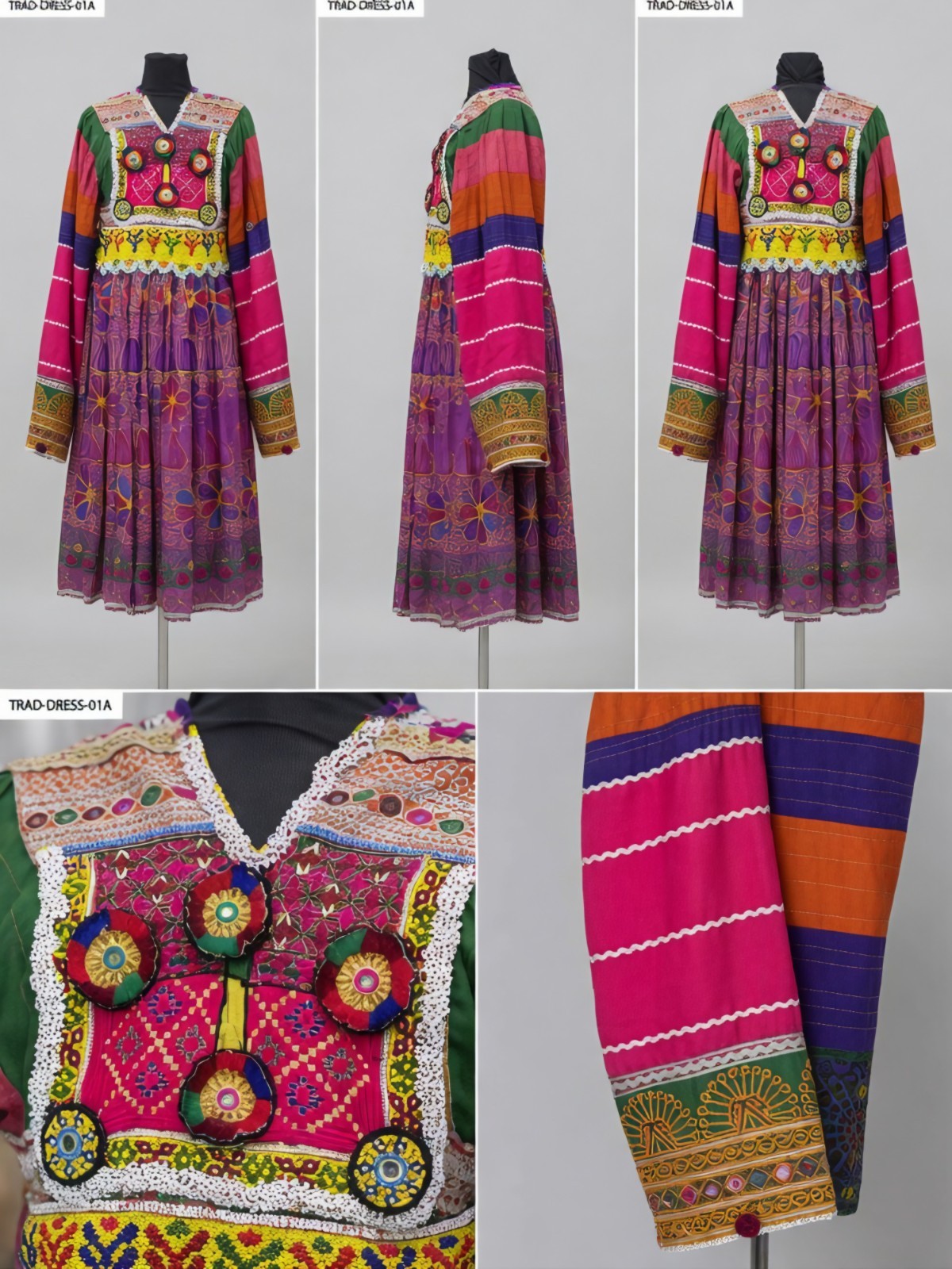 Vintage Afghan Kuchi Tribal Dress Hand Embroidered Mirror Work Boho Ethnic Nomad
