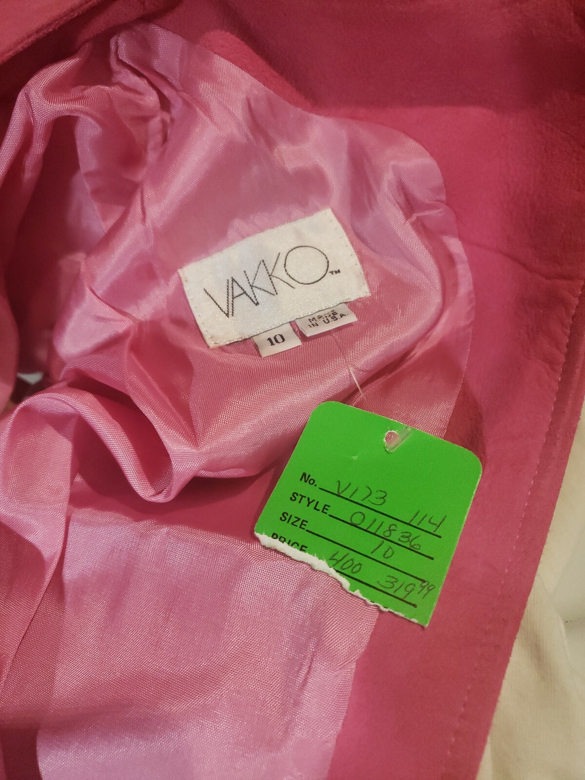 Vintage 1980s Designer VAKKO long Gorgeous PINK suede Shoulder Pad Dress Size 10