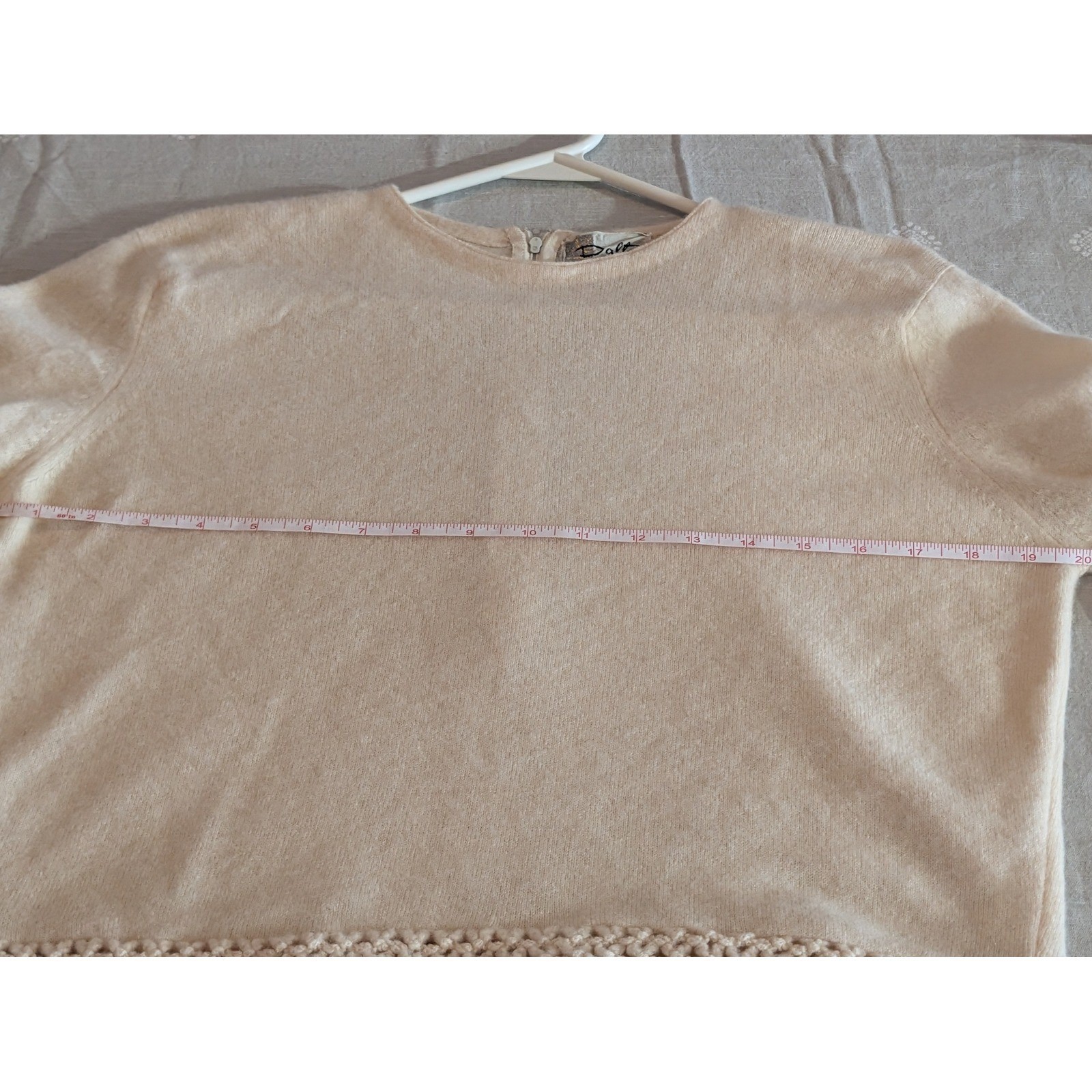 Vintage Dalton 100% Virgin Cashmere Sweater Women’s Medium Cream Knit Top USA