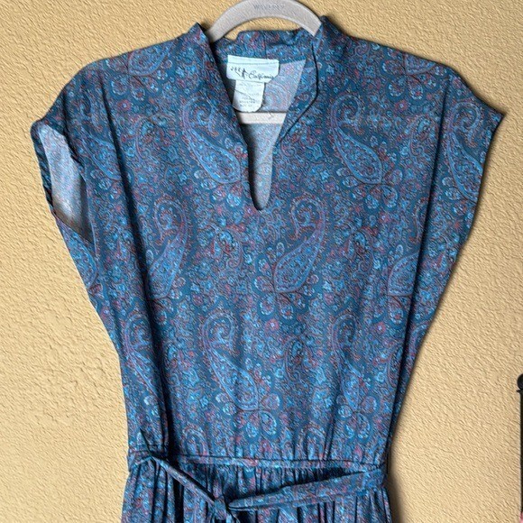 Vintage 70s JSE of California Sleeveless Belted Dress Tag Size 12