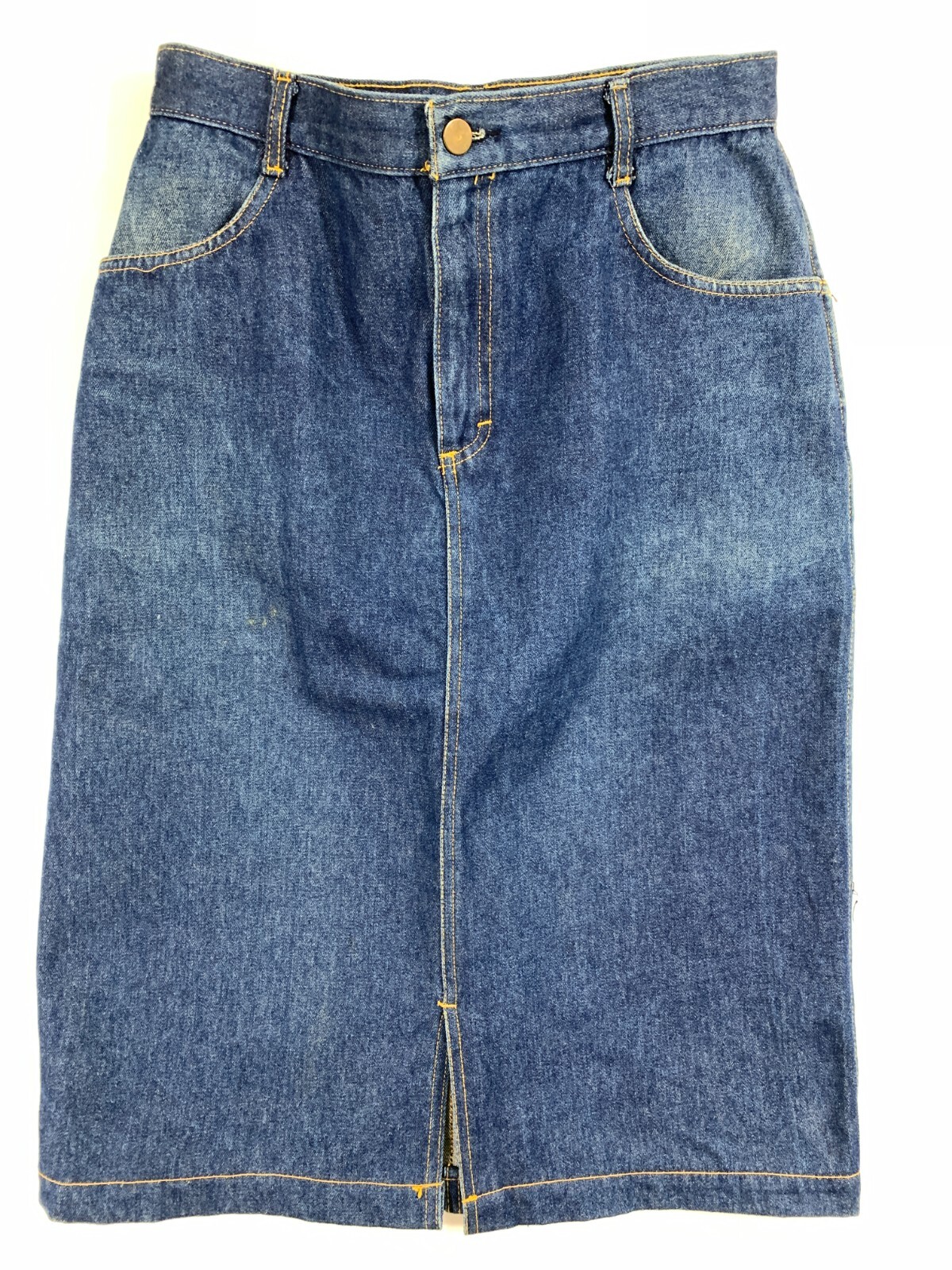 Vintage 80s CHERYL TIEGS Jeans Denim Midi Skirt Missy 14 (28″ Waist)