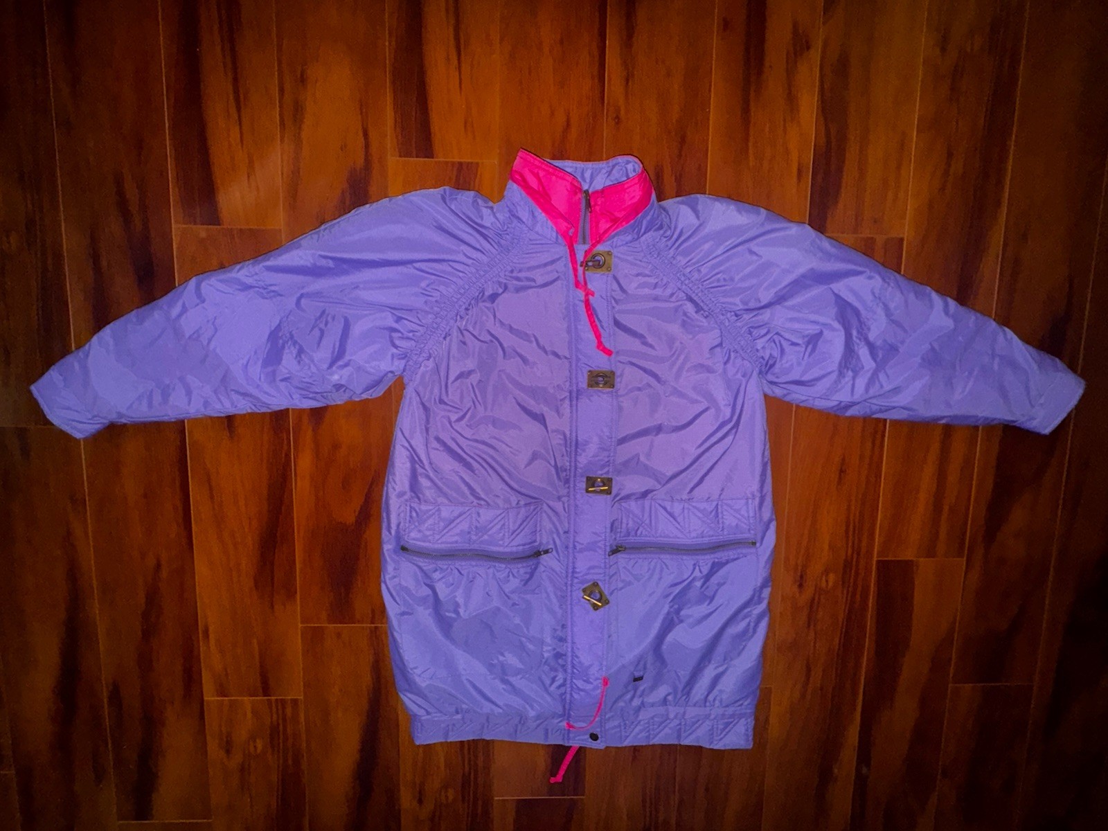 Vintage McGregor 90s Purple Pink Colorblock Ski Jacket S Fleece Lined