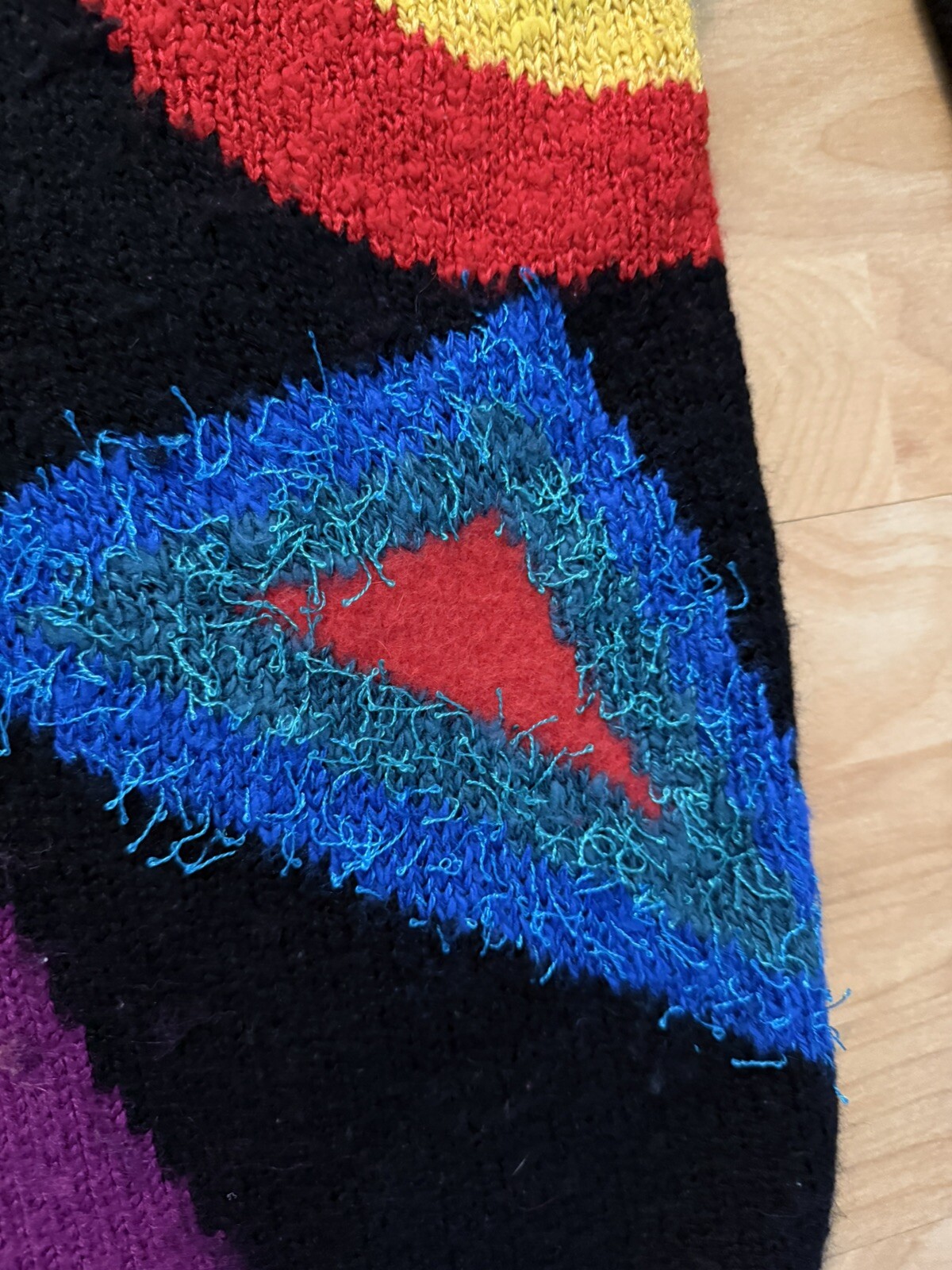 Vintage Rochelle California Colorful Geometric Acrylic/wool Woman’s Sweater XL