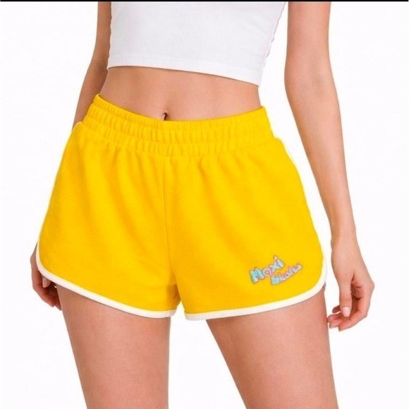 Moxi Skates Forever 21 Vintage Retro 70s Style Yellow Roller Skate Shorts XS