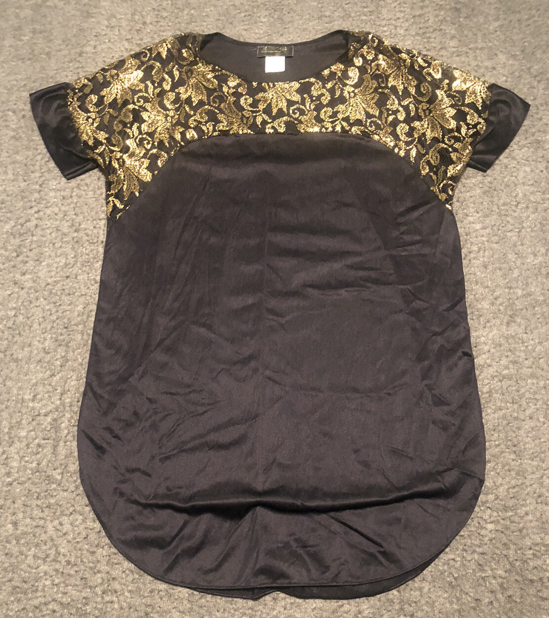 International Boutique Undercover Wear Black Sheer Lace Shirt Nightgown One Size