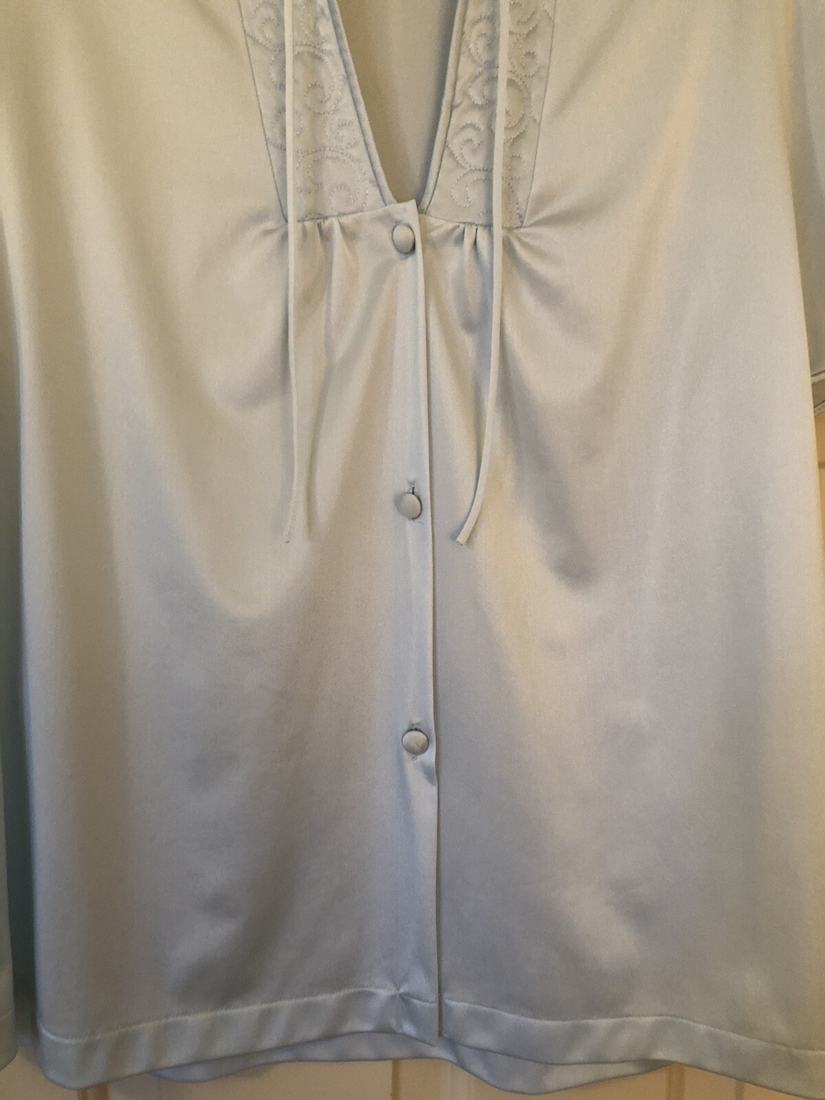 Vintage Vanity Fair Pajama Lingere Sleep Top Short Sleeve Women’s Sz M Baby Blue