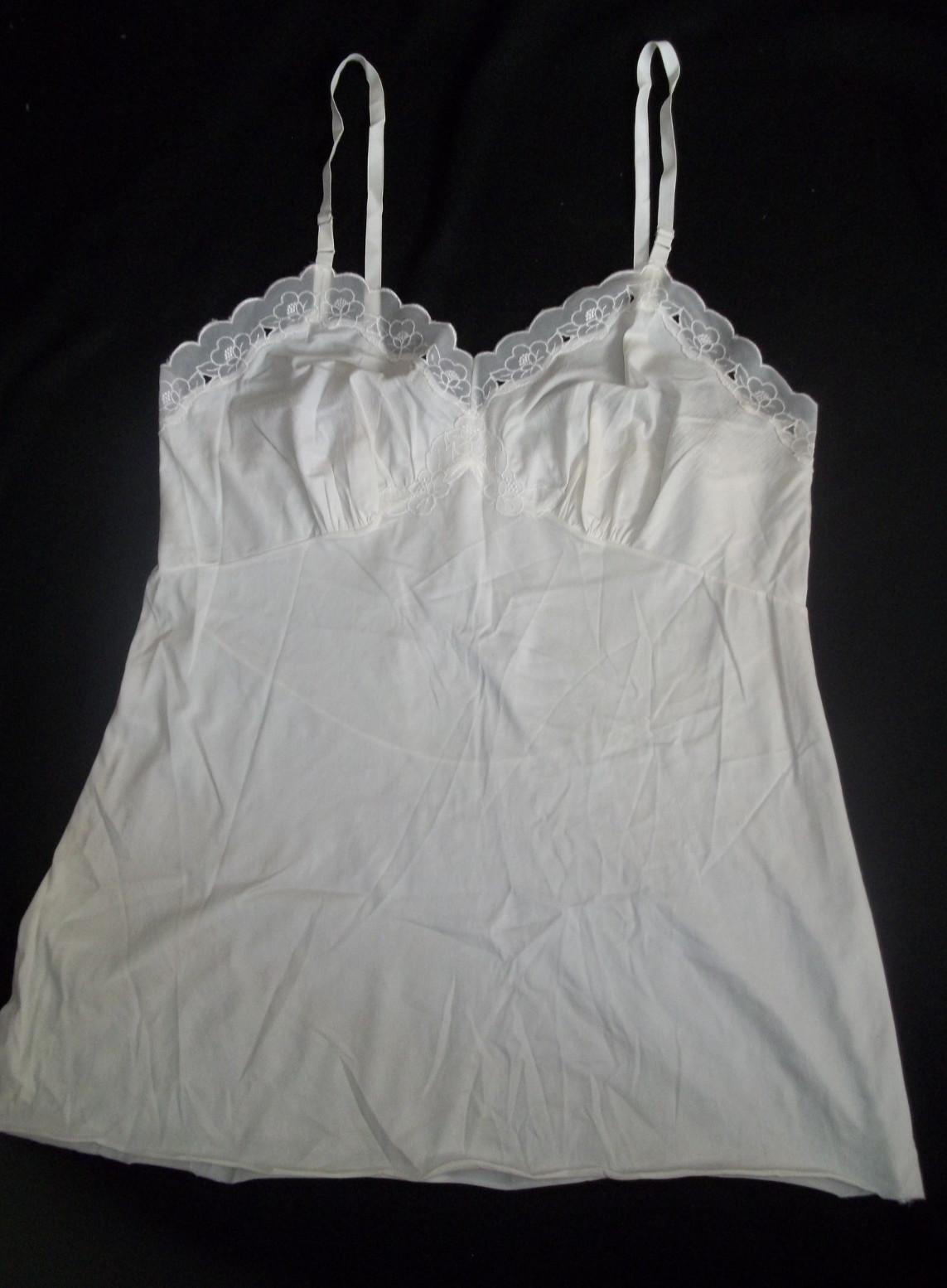 Vtg 70s Carol Brent Camisole Ivory Vintage Made in USA Lingerie Pin Up Sz 16/ 38