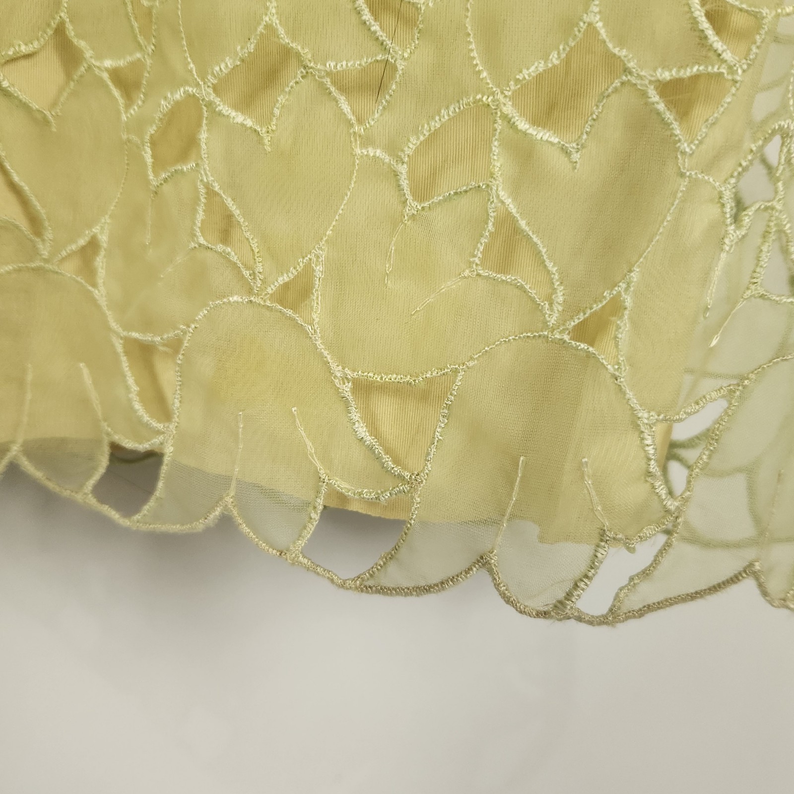Lemon Lime 50s Cutwork Tea Dress S 3D Flowers Swing Prom Bridesmaid Pinup Swing