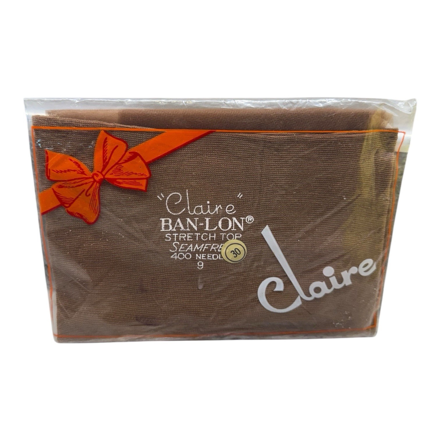 Vibtage Claire Ban-Lon Stretch Top Seamfree 400 Needle Stockings Size 9