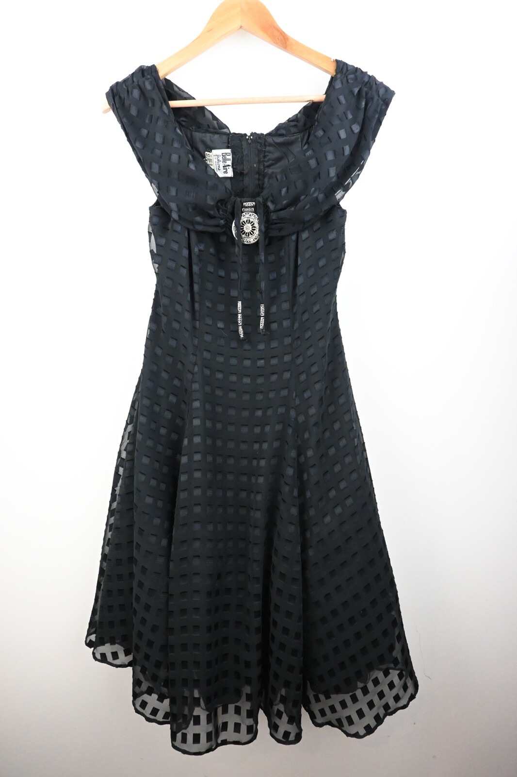 Vintage Belle Aire fashions of Melbourne fit and flare dress in black size UK10