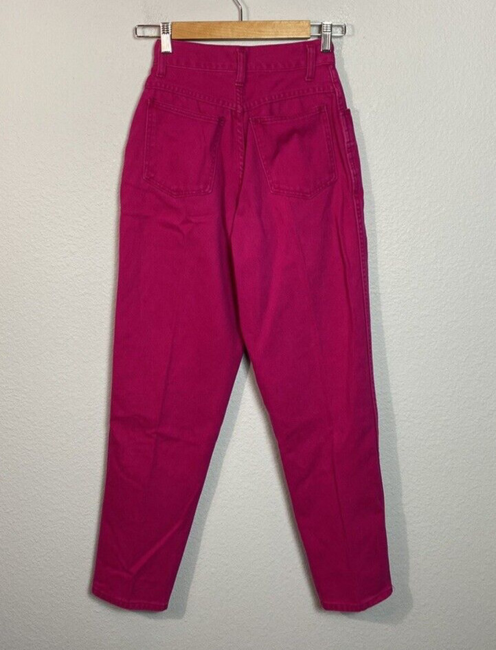 Vintage 80s RIO by Stephen Mardon Mom Jeans Hot Pink Denim Size 7 High Waisted