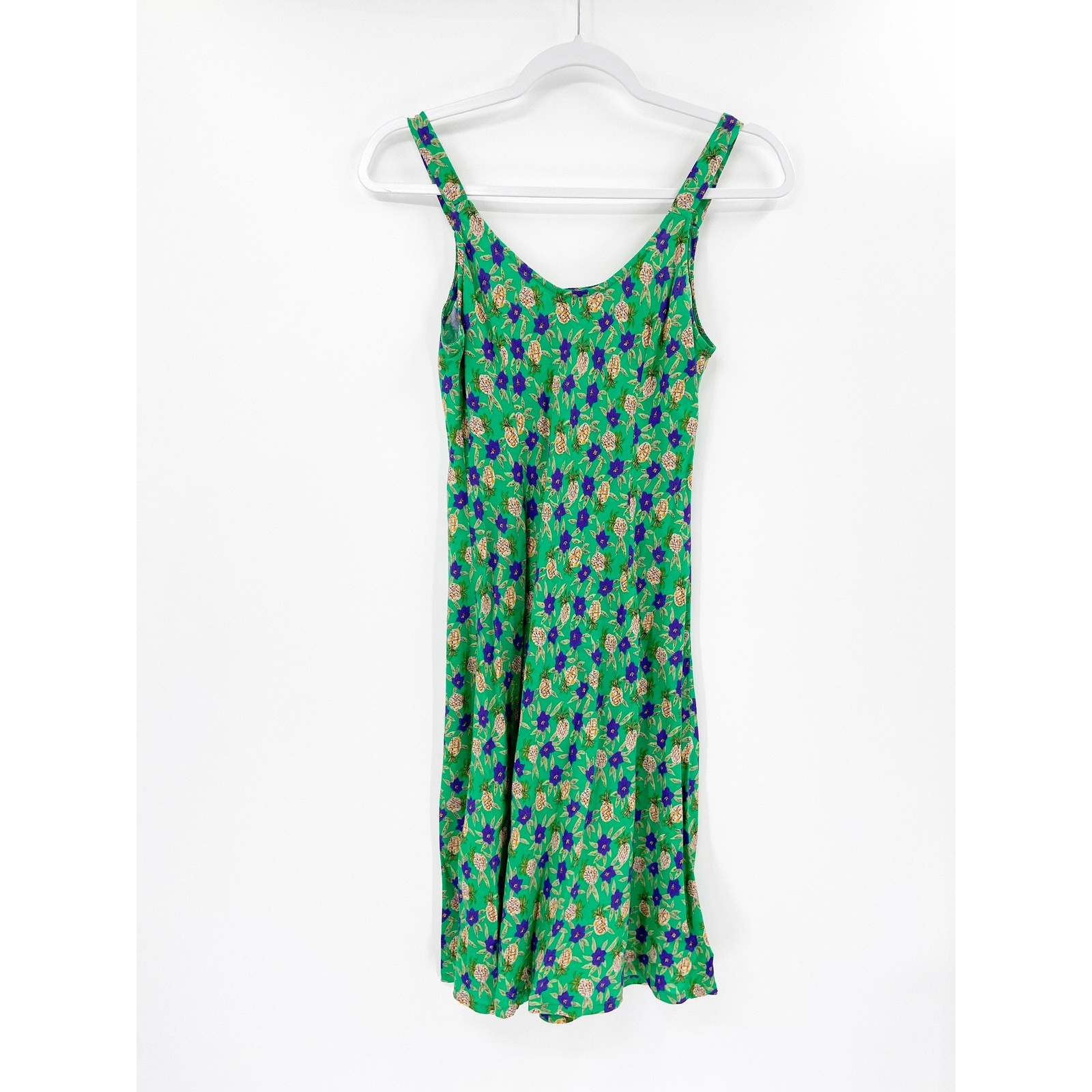 Hilo Hattie The Hawaiian Original Green Pineapple Print Sleeveless Dress Size S