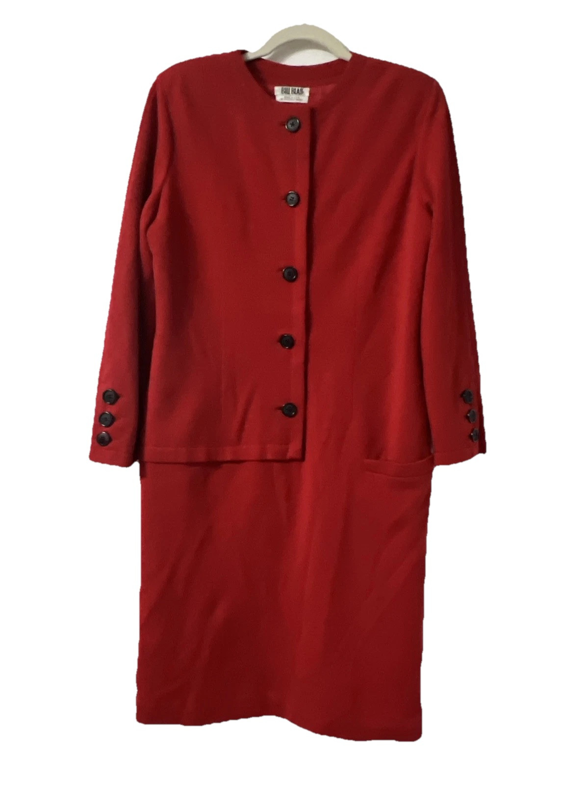 Vintage Bill Blass Red Cocktail Dress Size 12 Union USA Made Luxury READ