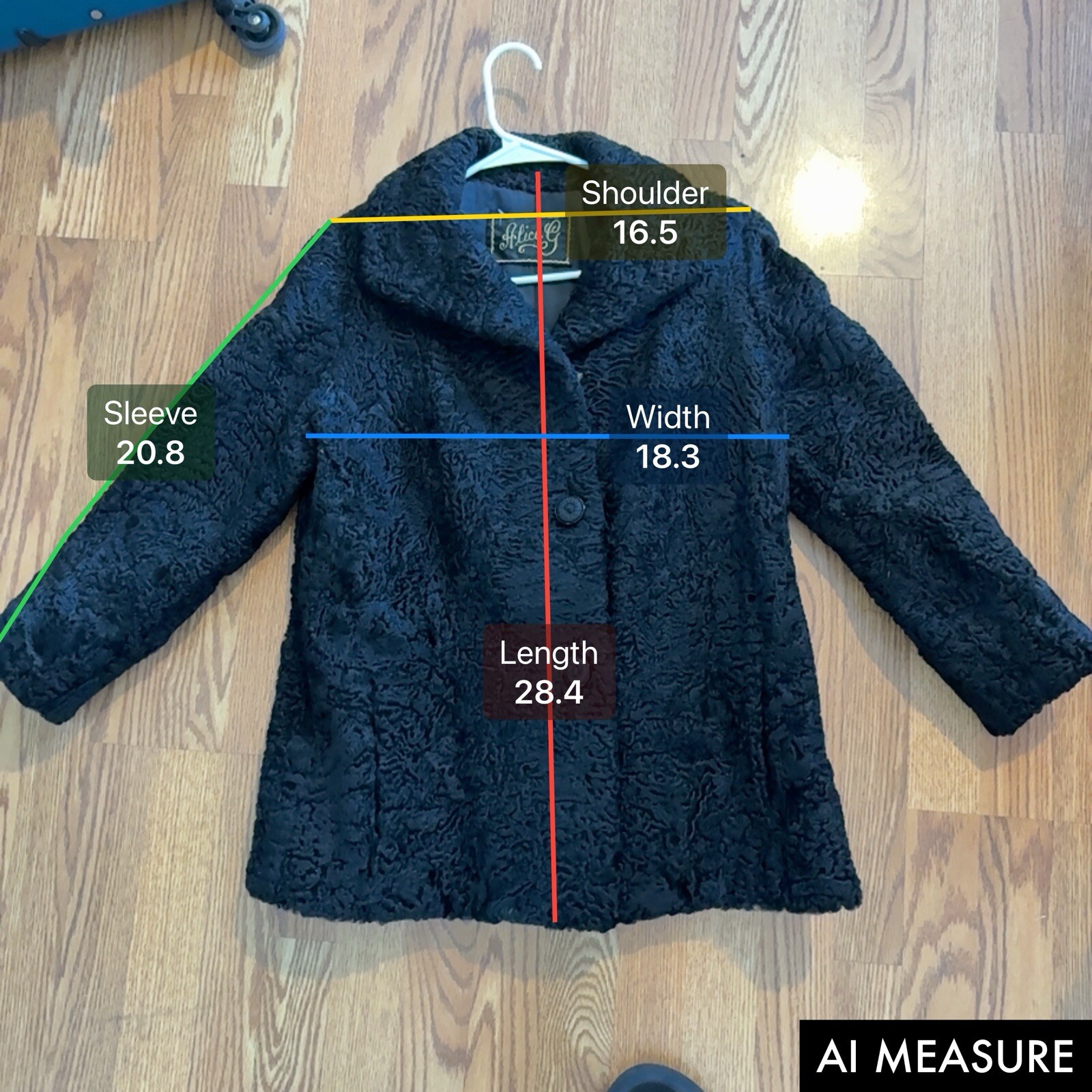 Vintage Alice G Black Lamb Fur Coat – Genuine High Quality Silk Lined Women’s M