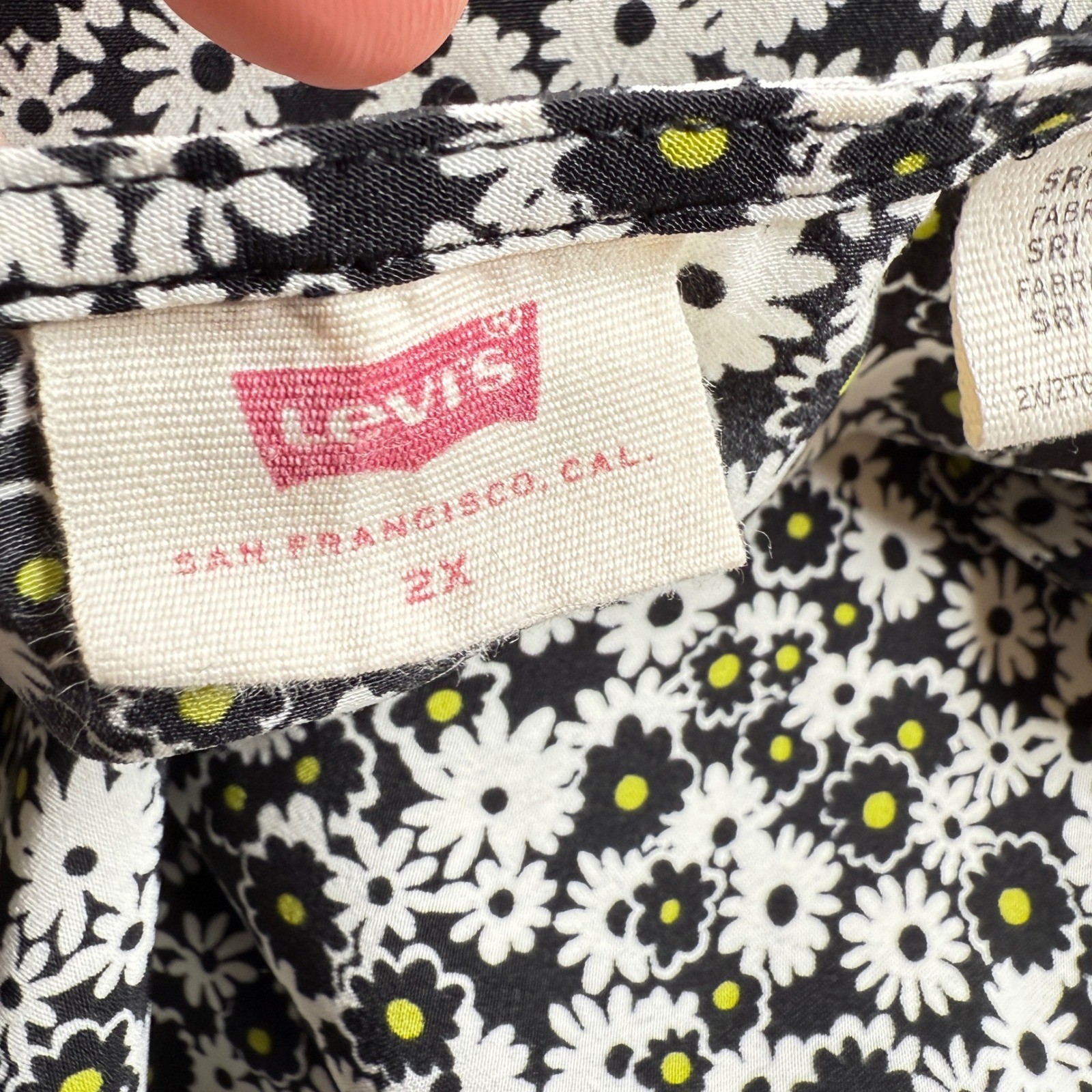 Levis Dress 2X Floral Print Button Front Midi Dress Cottagecore Prairie Retro