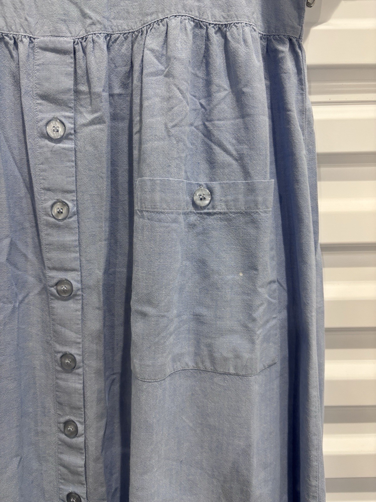 VTG 90s Amanda Stewart Chambray Floral Embroidered Dress Size S Cottage Core USA