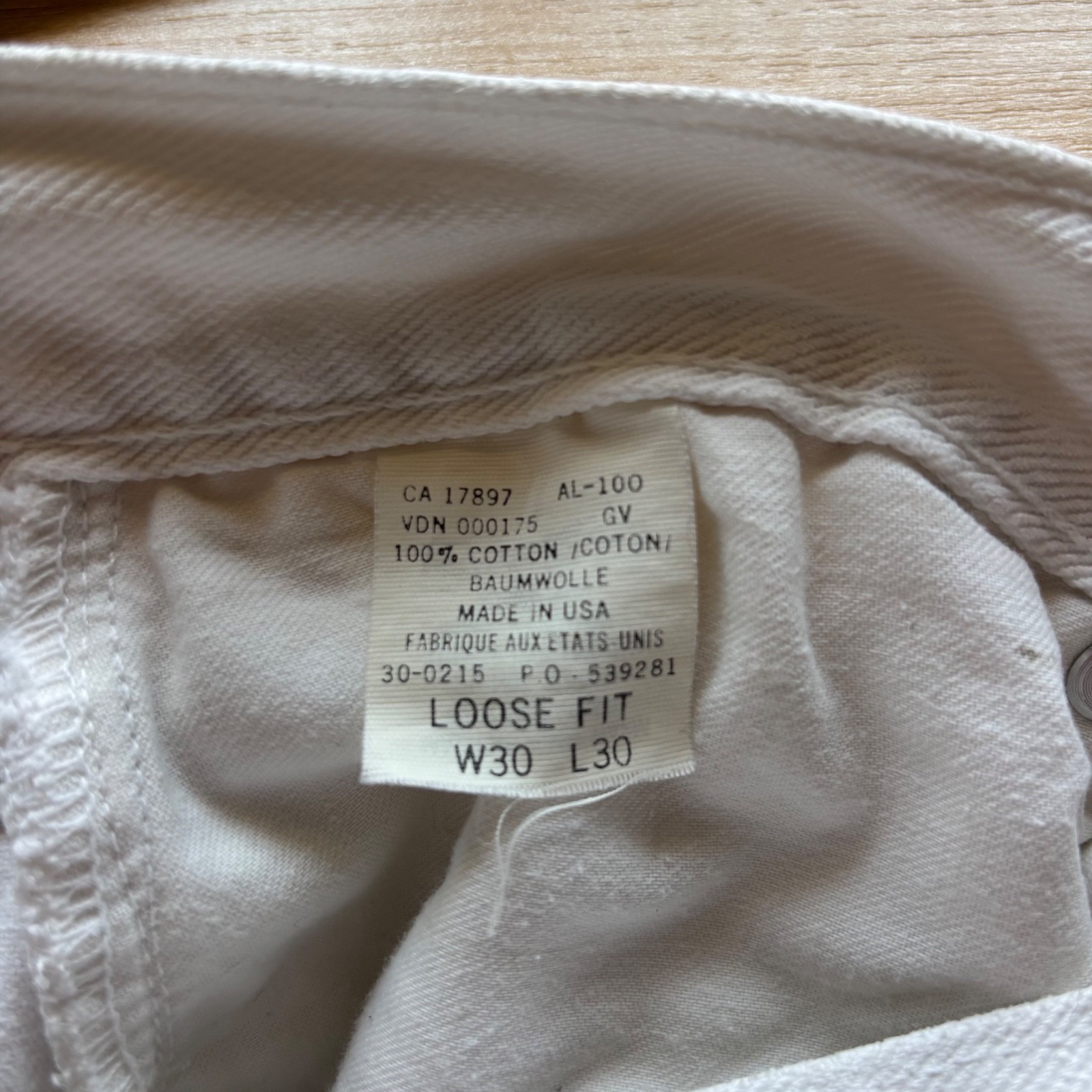 VTG Gap Jeans Loose Fit 90s Women’s Sz 26 White Made in USA Coastal Minimalism