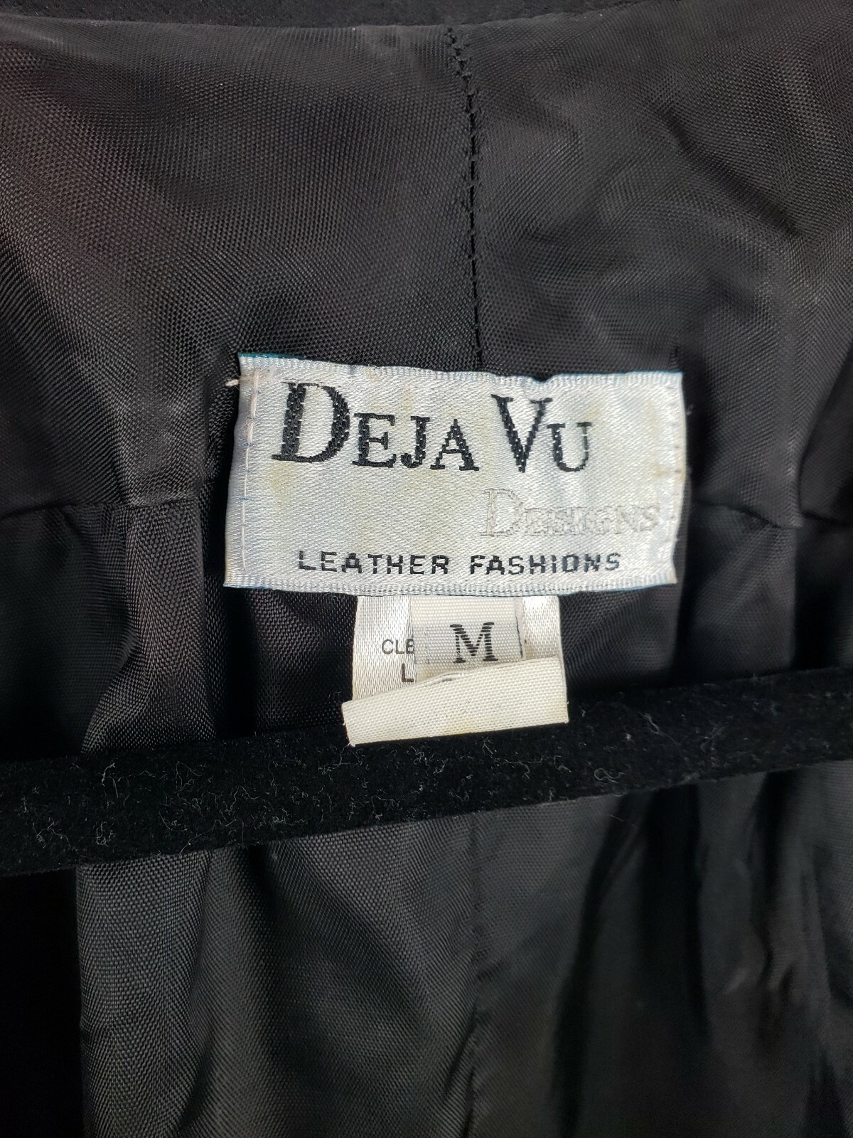 Vtg 80’s 90’s Deja Vu Designs Leather Colorblock & Cotton Twill Jacket Wmn Med