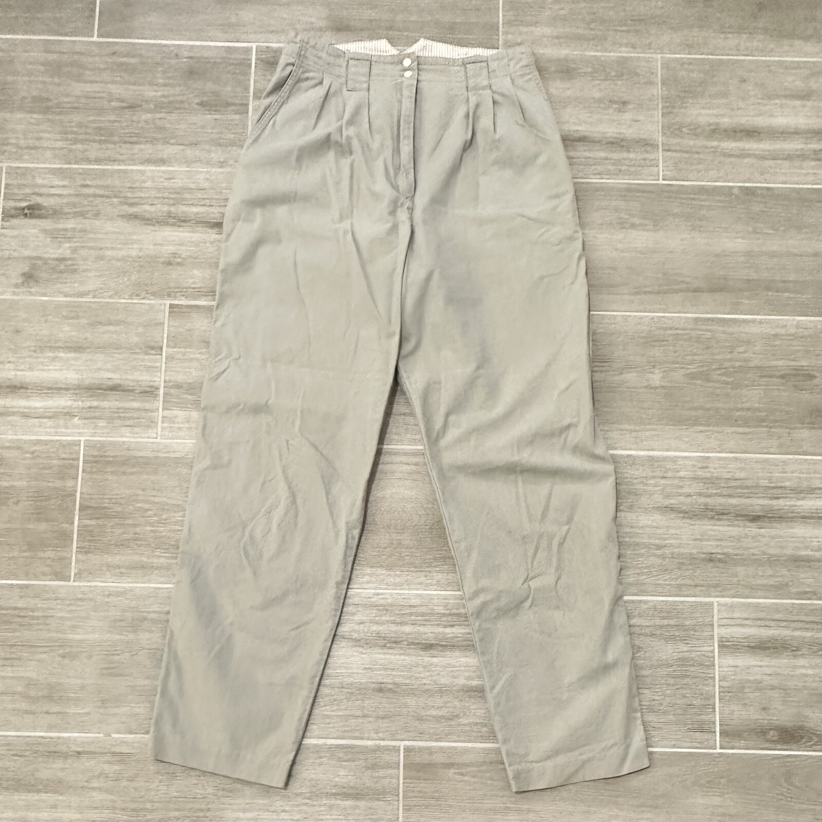 Gloria Vanderbilt For Murjani Women sz 14 Vintage High Waisted pants taupe