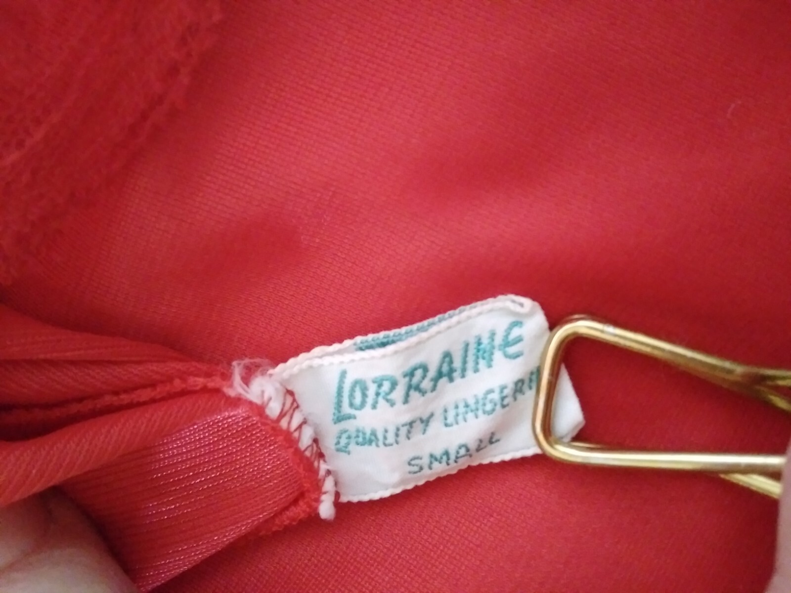 Womans Vintage Nightgown Nighty Lingerie Lorraine Apple Red Size Small
