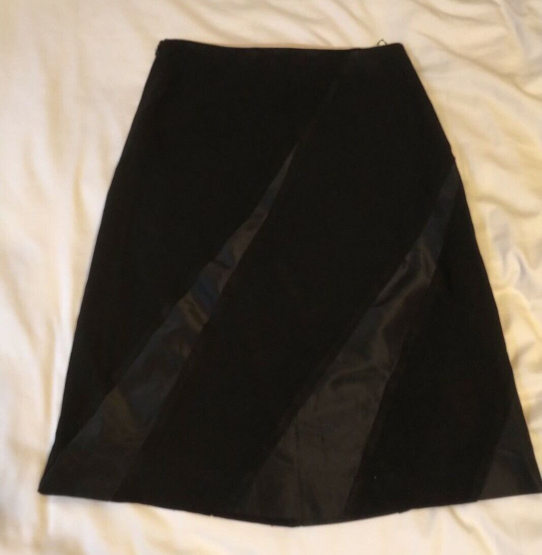 VINTAGE 1990S MOSCHINO COUTURE BLACK MINI SKIRT SILK PANELS ITALIAN 38 US 4