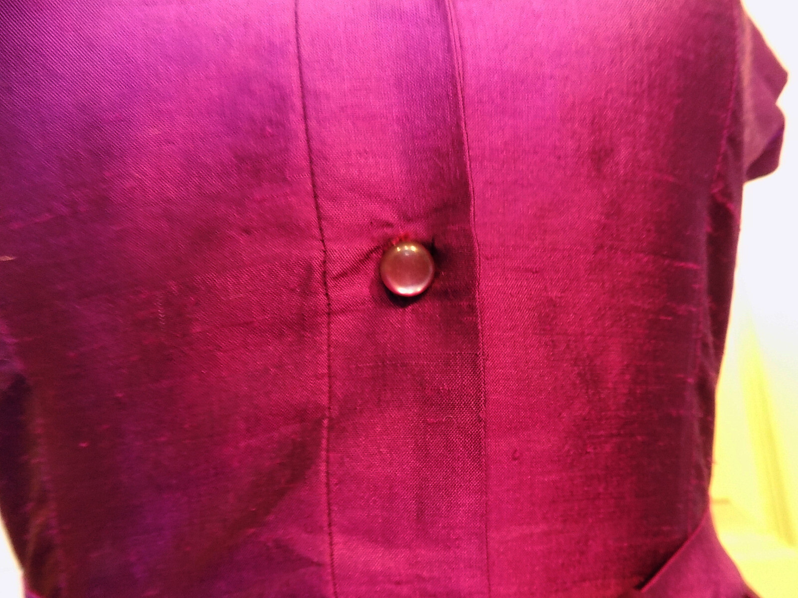Vintage Purple Silk Dress Short Sleeve Matching Tie B35