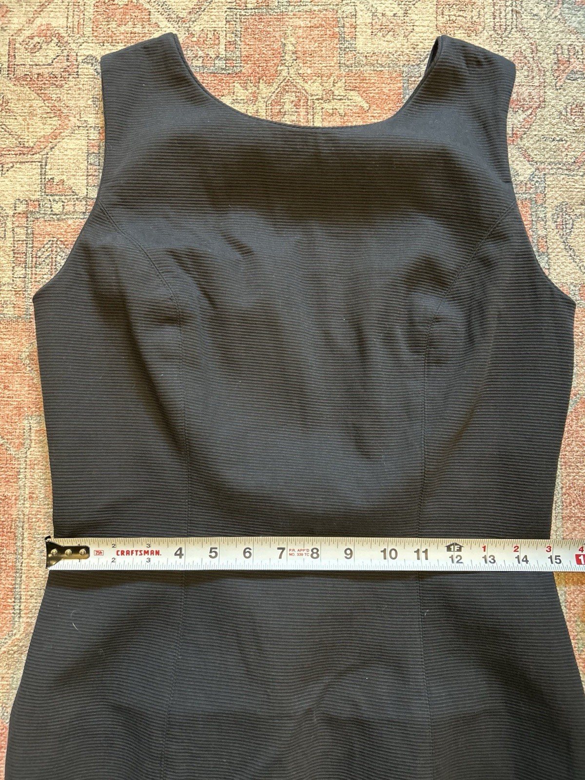 Vintage Barboglio Cristina Jan Dress Black Plunge Back Ribbed 8