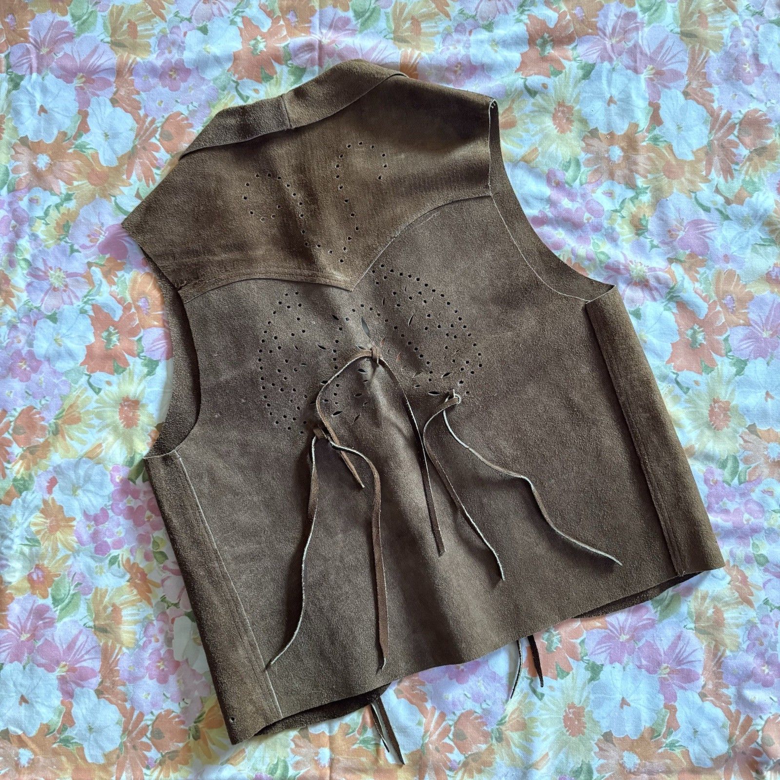 Vintage 1970s Leather Suede Hippie Vest – Made In Mexico