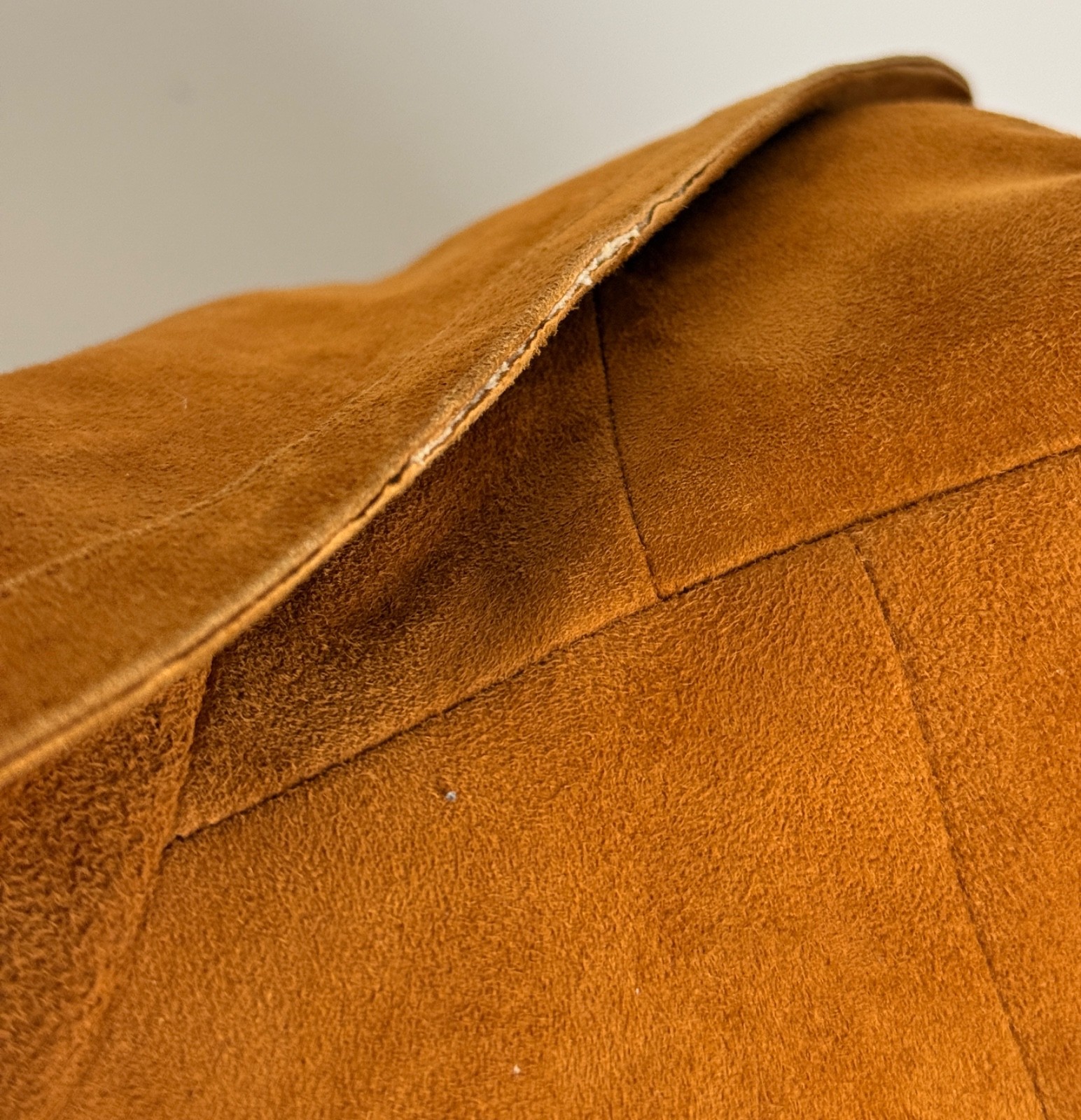 Vintage LOEWE Suede Trench Coat Leather 1970s /1980s Size FR 42 / Caramel Ochre