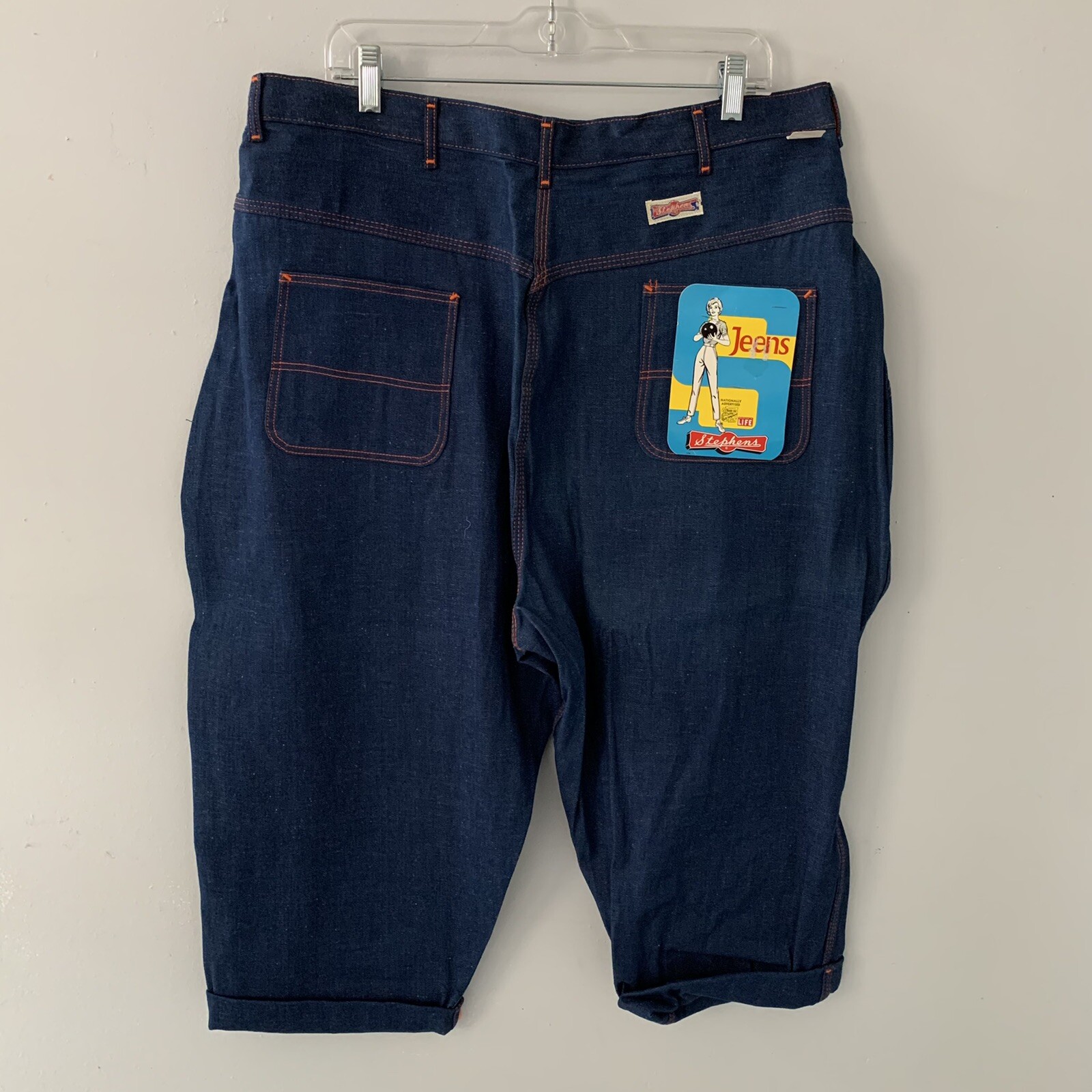 Vintage 1950’s Stephens Sanforized NWT Side Zip High Waist Denim Shorts SZ.XXL