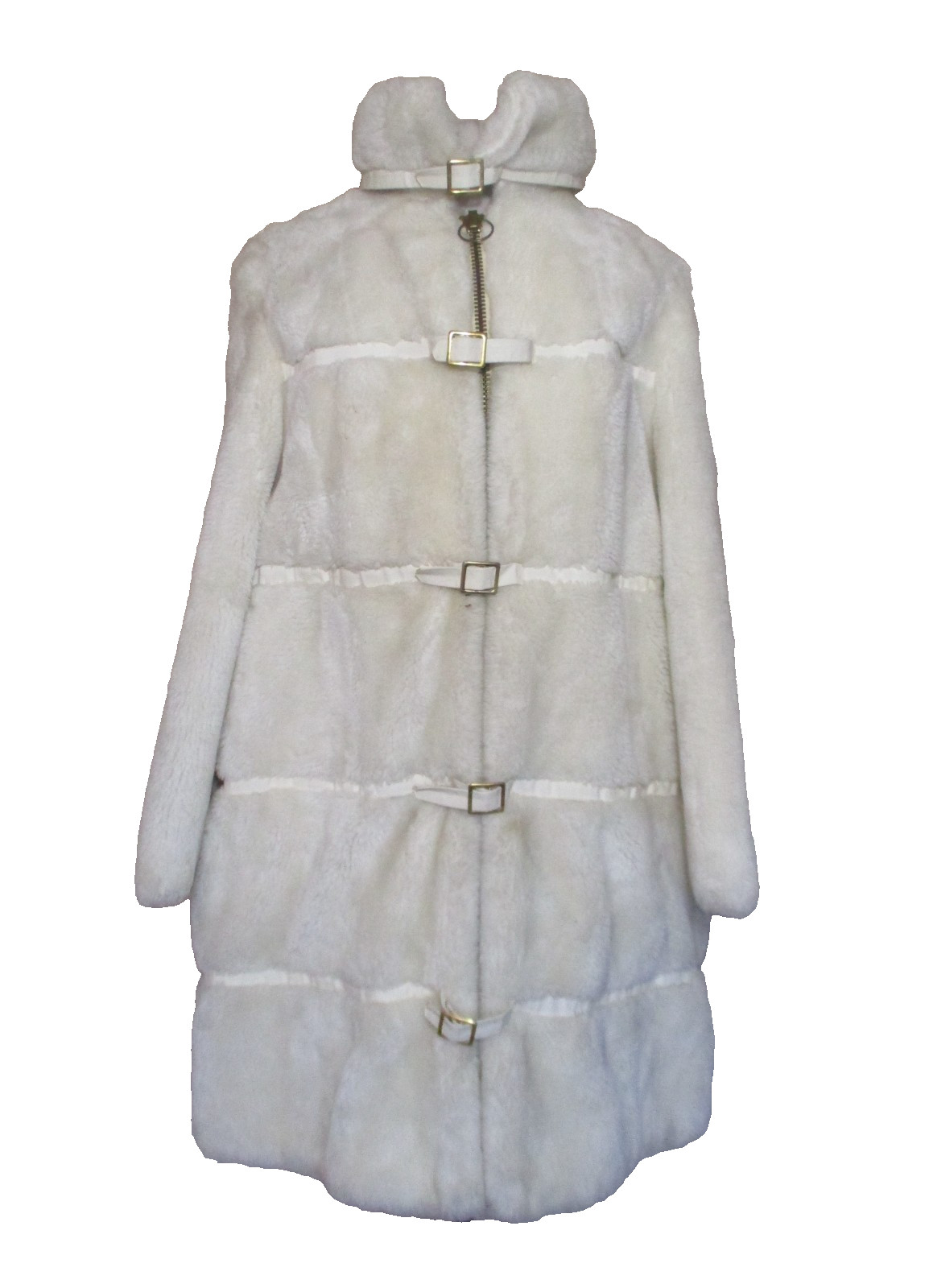 Vintage 60s Country Pacer Glenoit Faux Fur Coat Womens S/M Off White
