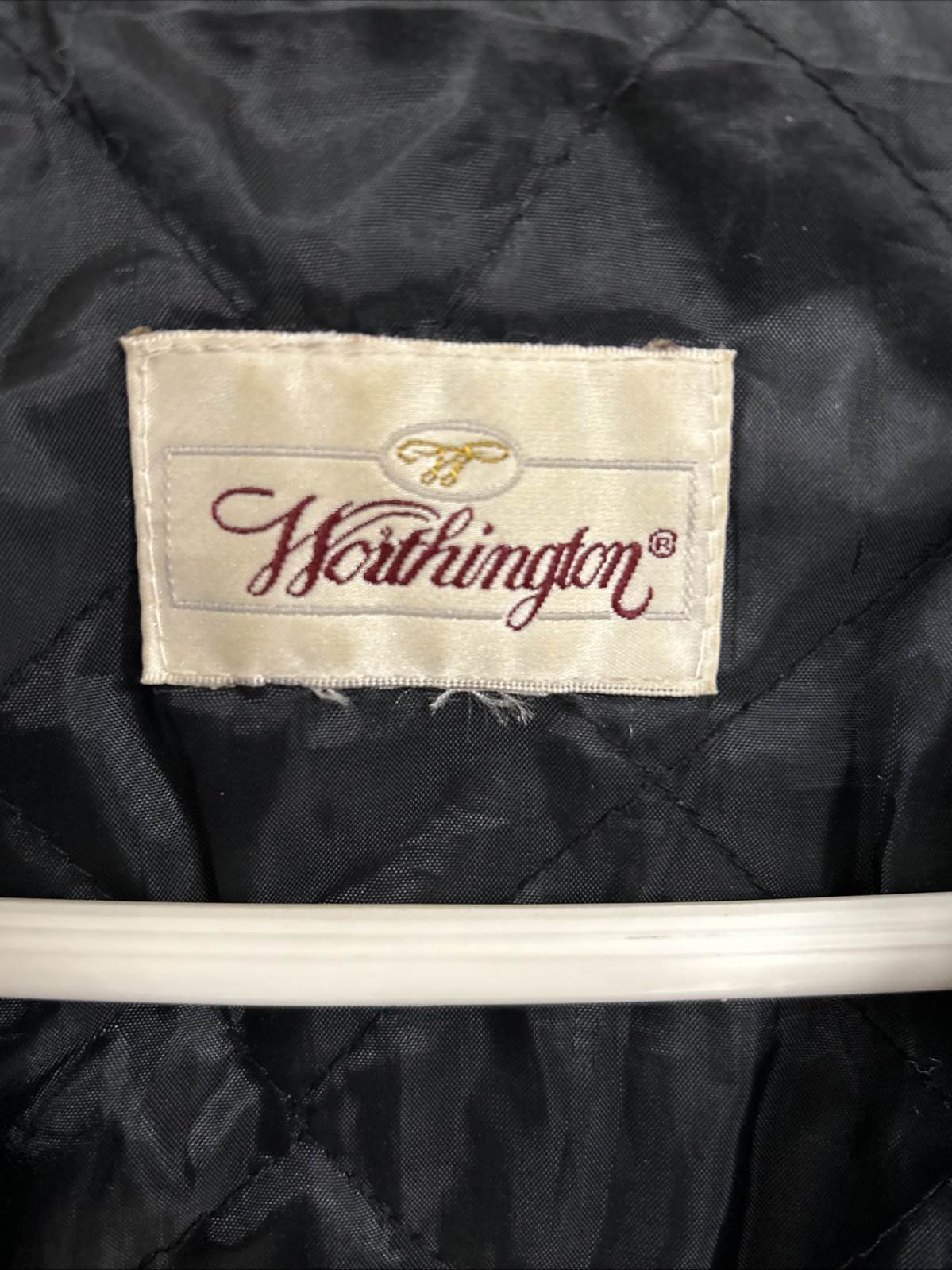 Vintage 80s Worthington Black 100% Leather Jacket with Batwing Sleeve 42”W 31”L