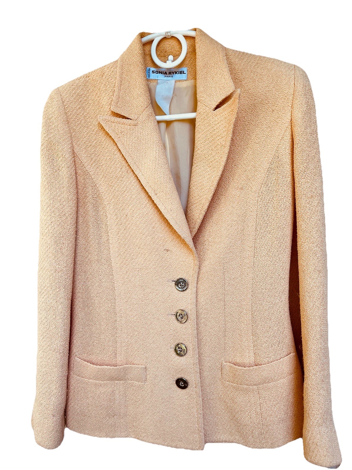 Sonia Rykiel Paris Vintage Lightweight Jacket Blazer Sherbert Orange S Buqle