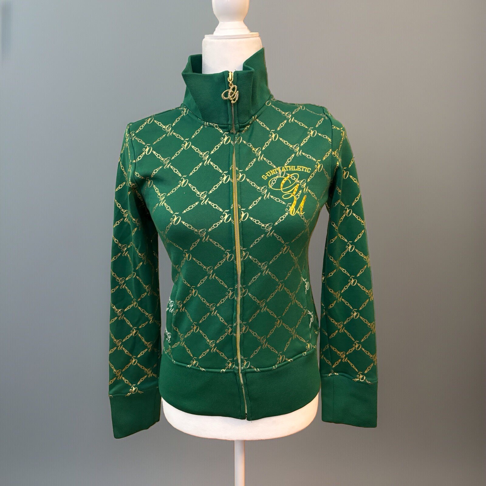 Vintage Y2K G Unit 50 Cent Streetwear Jacket Zip Logo M Womens Green