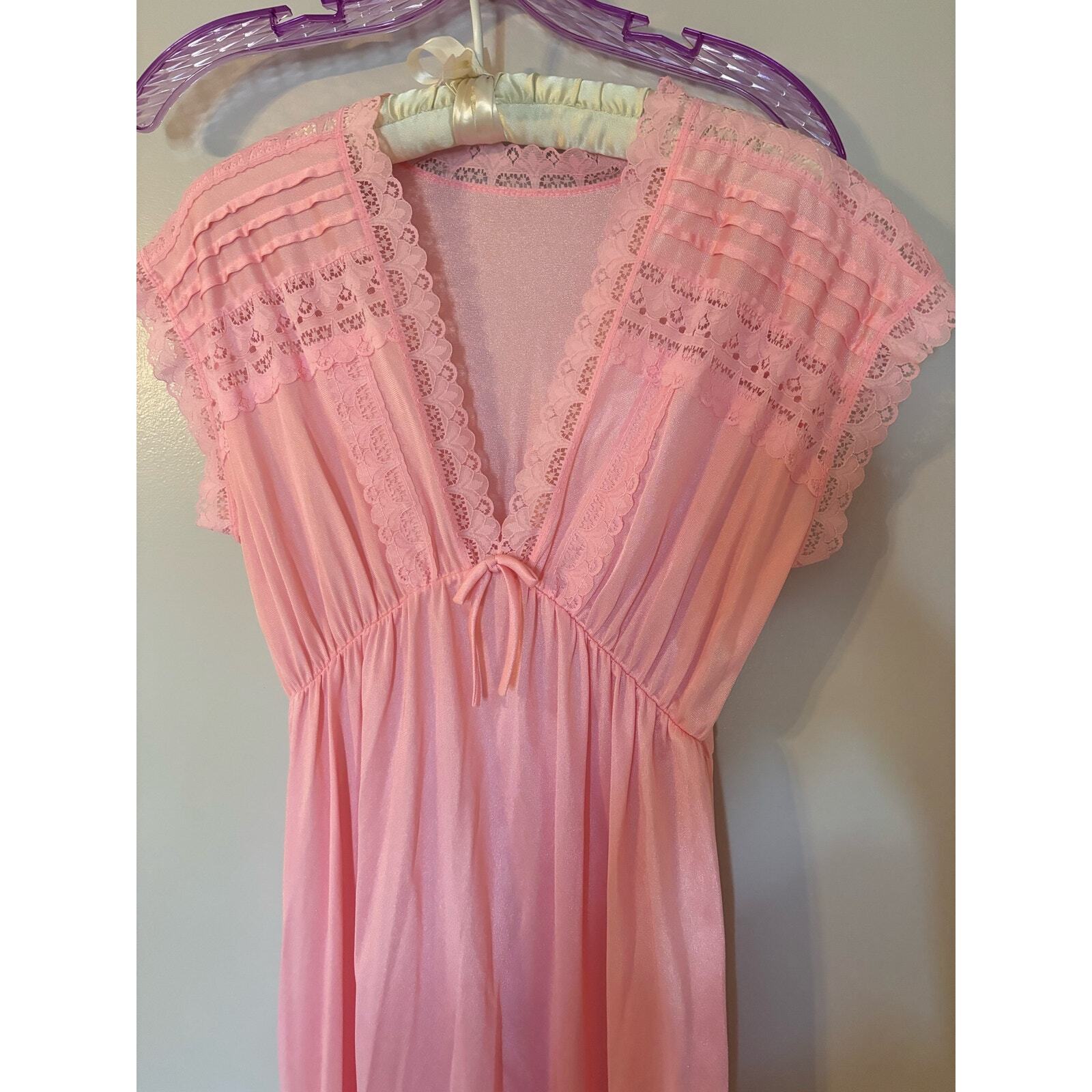 Rikki New York Pink Nightgown Floor Length / Lace