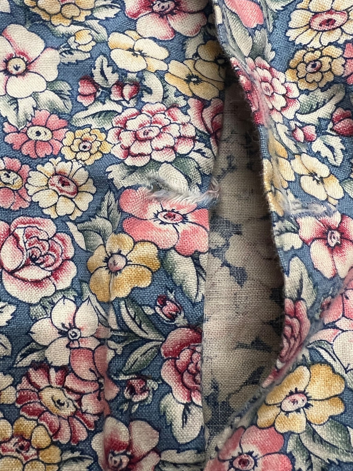 Vintage Peaches 'n Cream Floral Long Sleeve Prairie Dress Cottage Fairy 80s 6