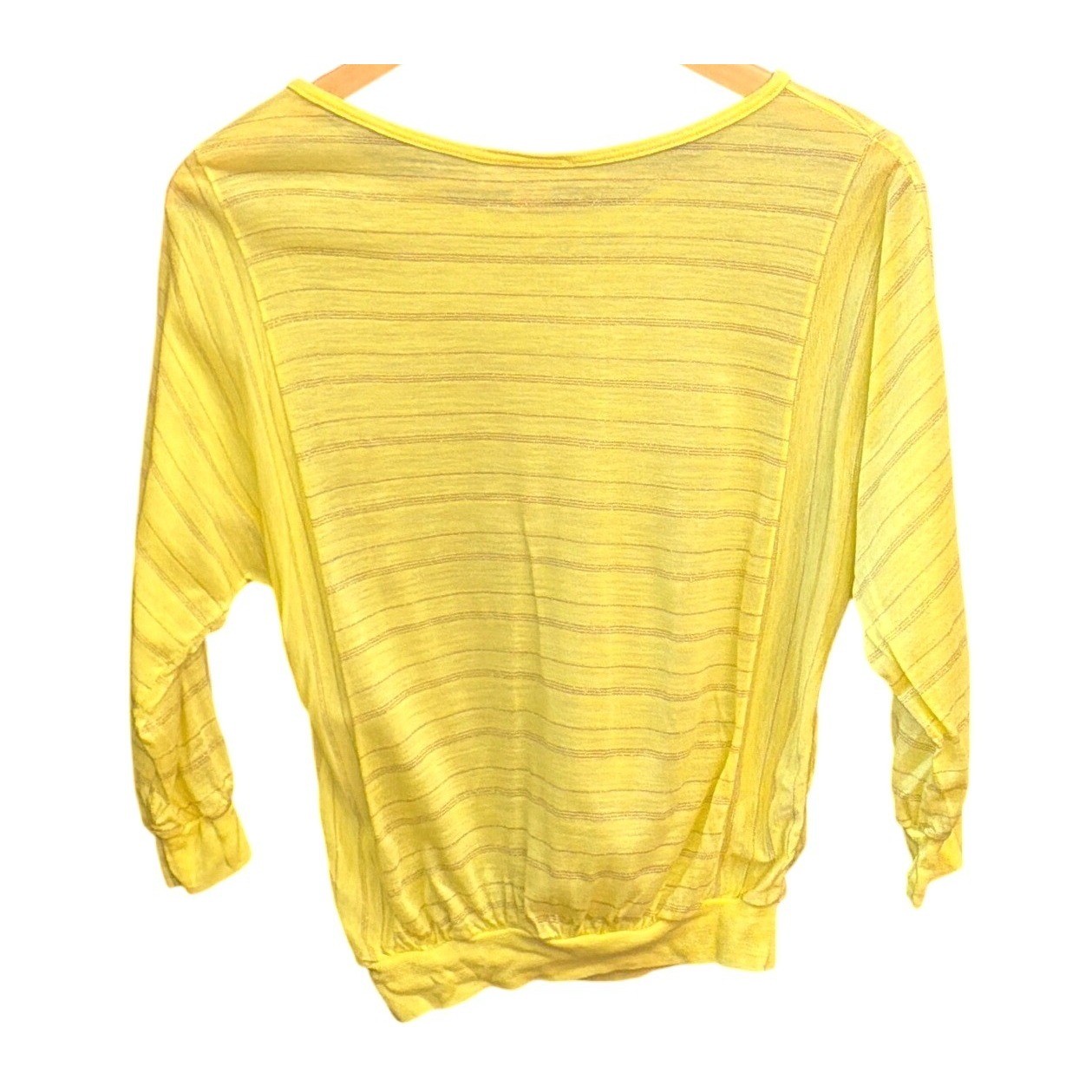 Vintage Gitano Top 80s Disco Glam Metallic Sparkle Yellow Stripe Indie Sleaze