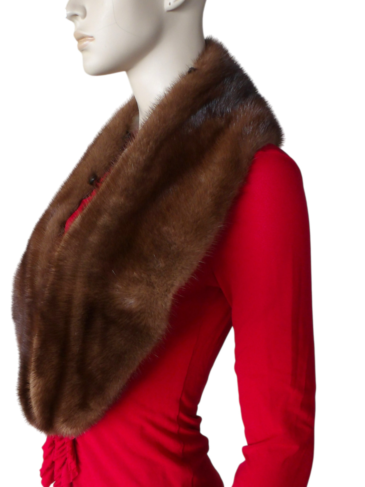 Vintage Large Mink Fur Shawl Collar Caplet 48″x6″ in Neiman Marcus Quiet Luxury