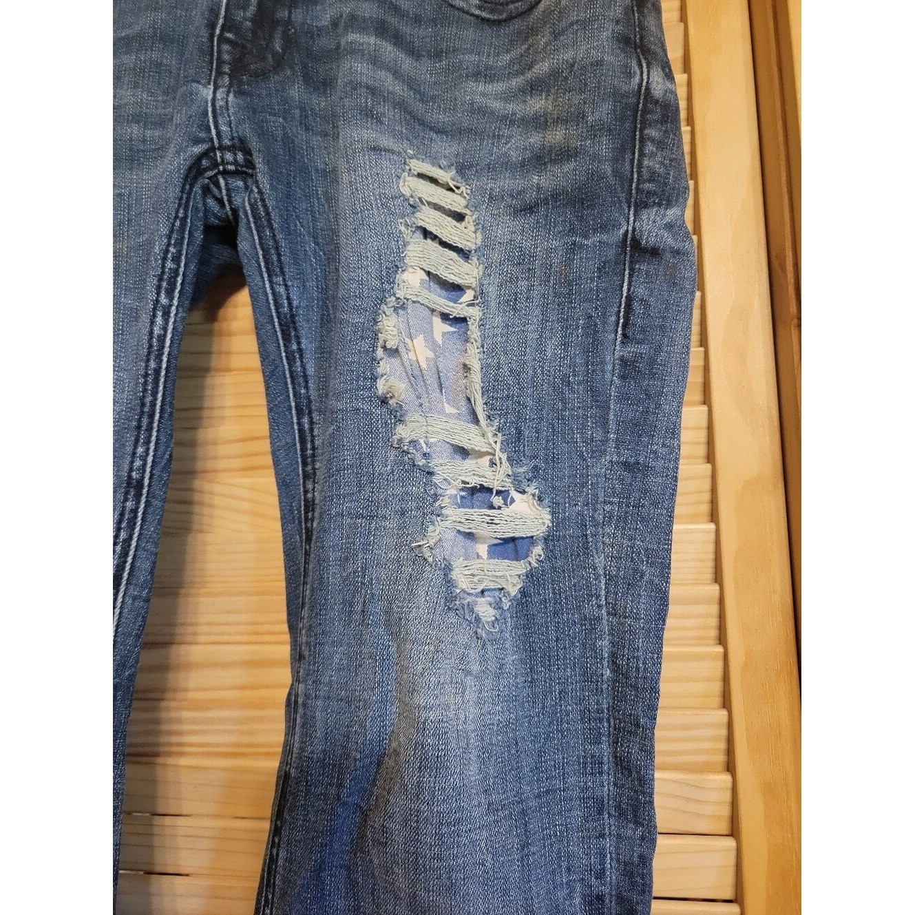 Rock & Roll Cowgirl Blue Denim Jeans American Flag Pattern Women’s 29×32