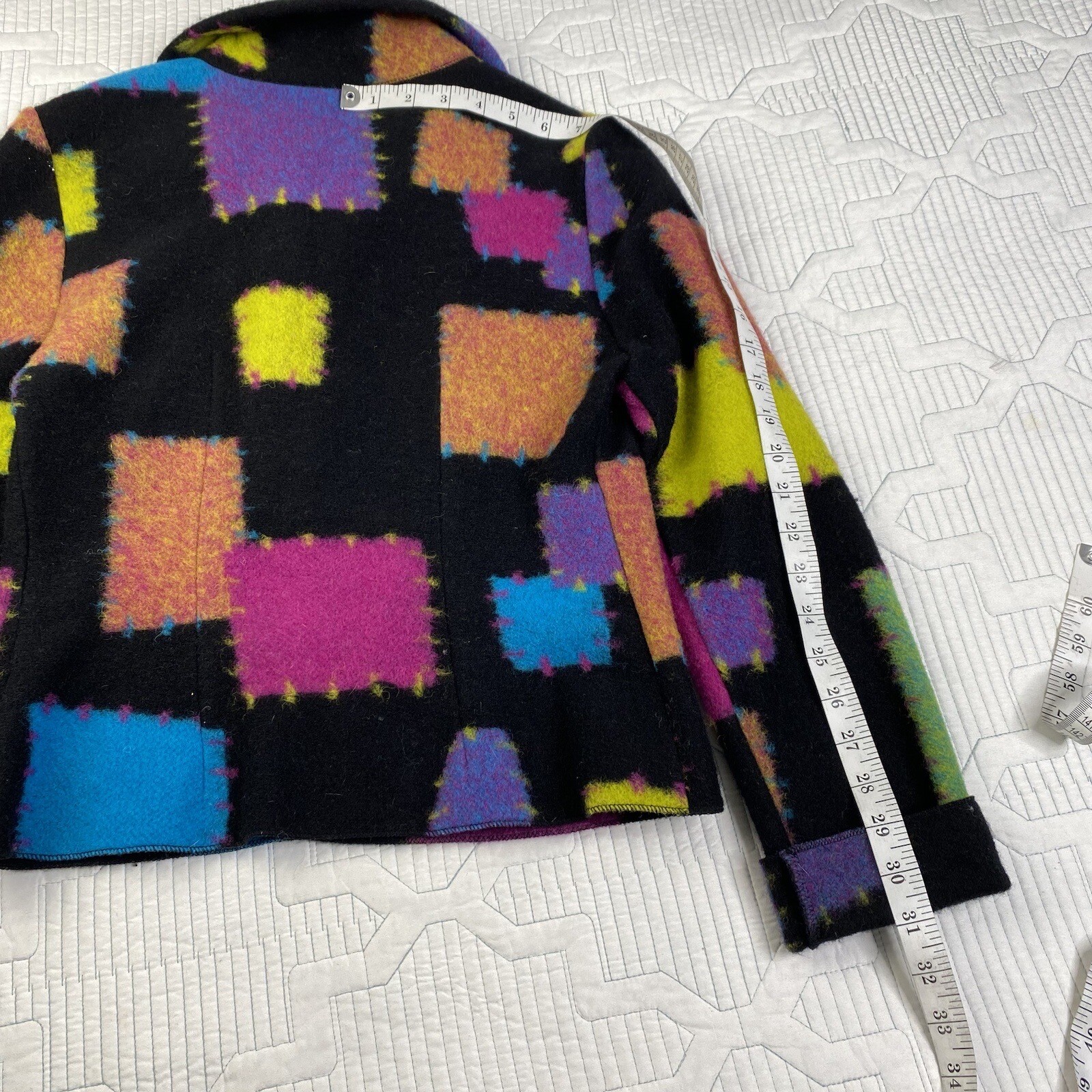 Vintage Artisan ANNIKKI KARVINEN Wool Jacket HandMade In Finland Sz S Patch