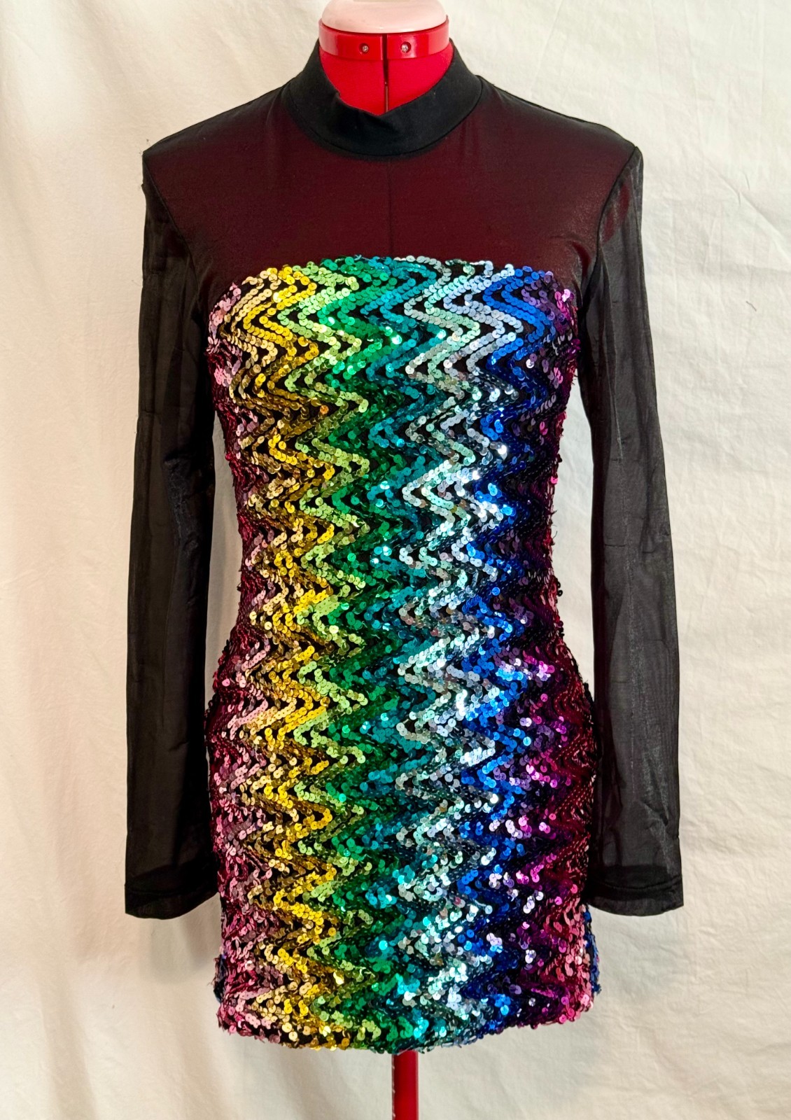 Vintage 80’s YES Clothing Rainbow Sequin Dress – Lg