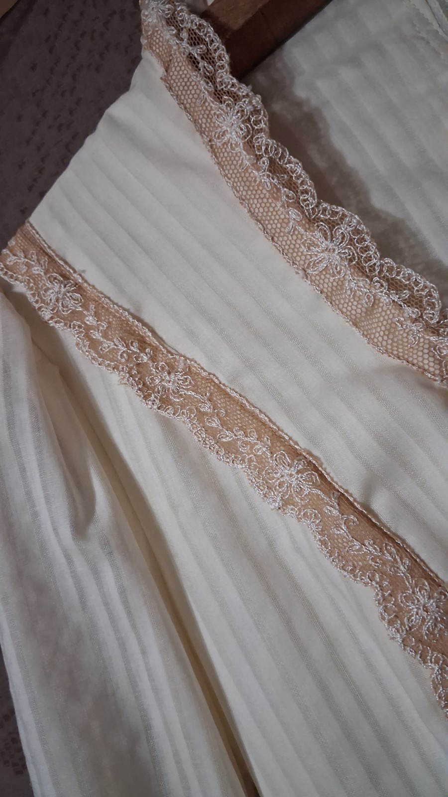 1970’s Long Boho Style Ivory Lace Up Bodice Cotton Dress By Zum Zum