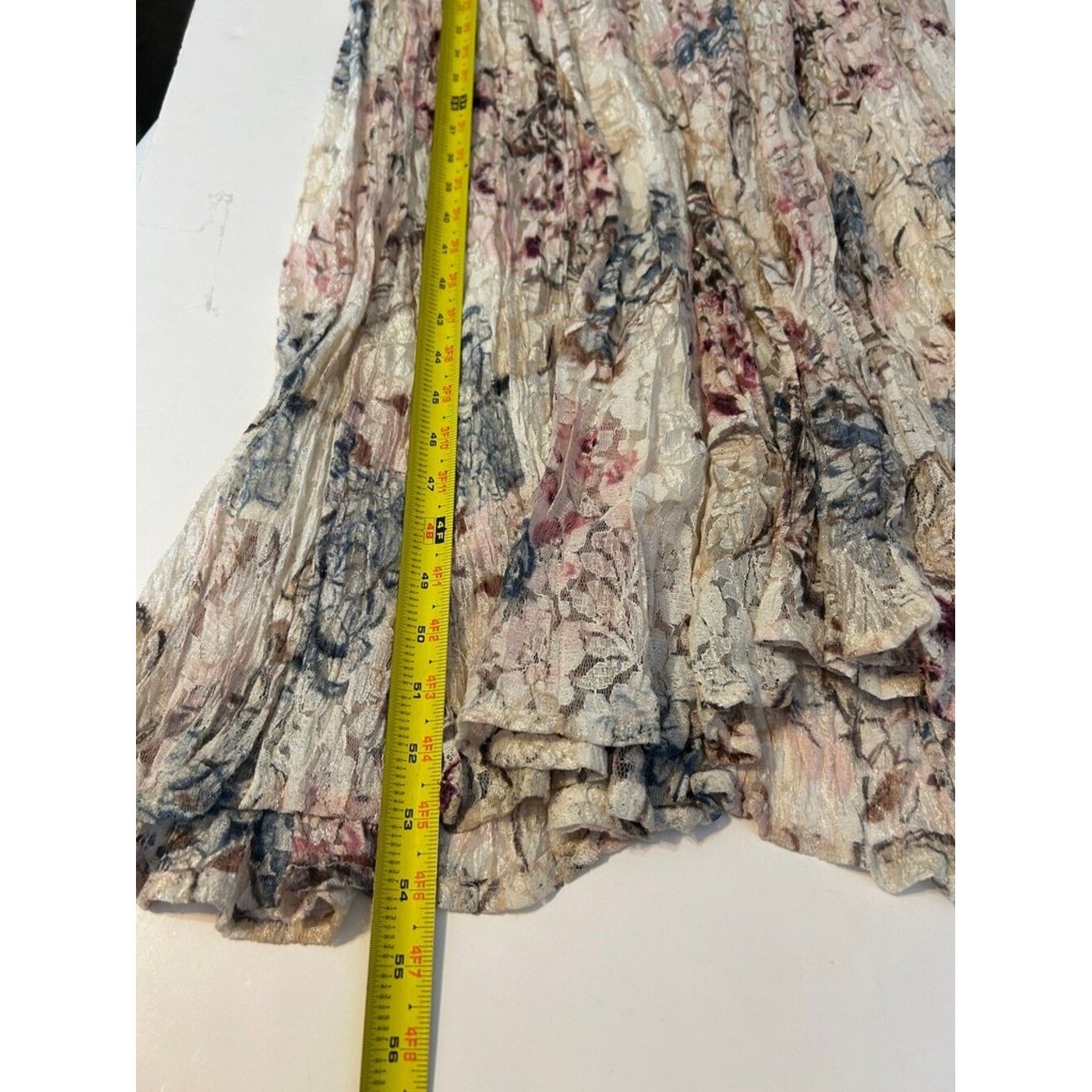 Starina Floral Crinkle Maxi Dress Medium Cottagecore Boho Romantic Lace Prairie
