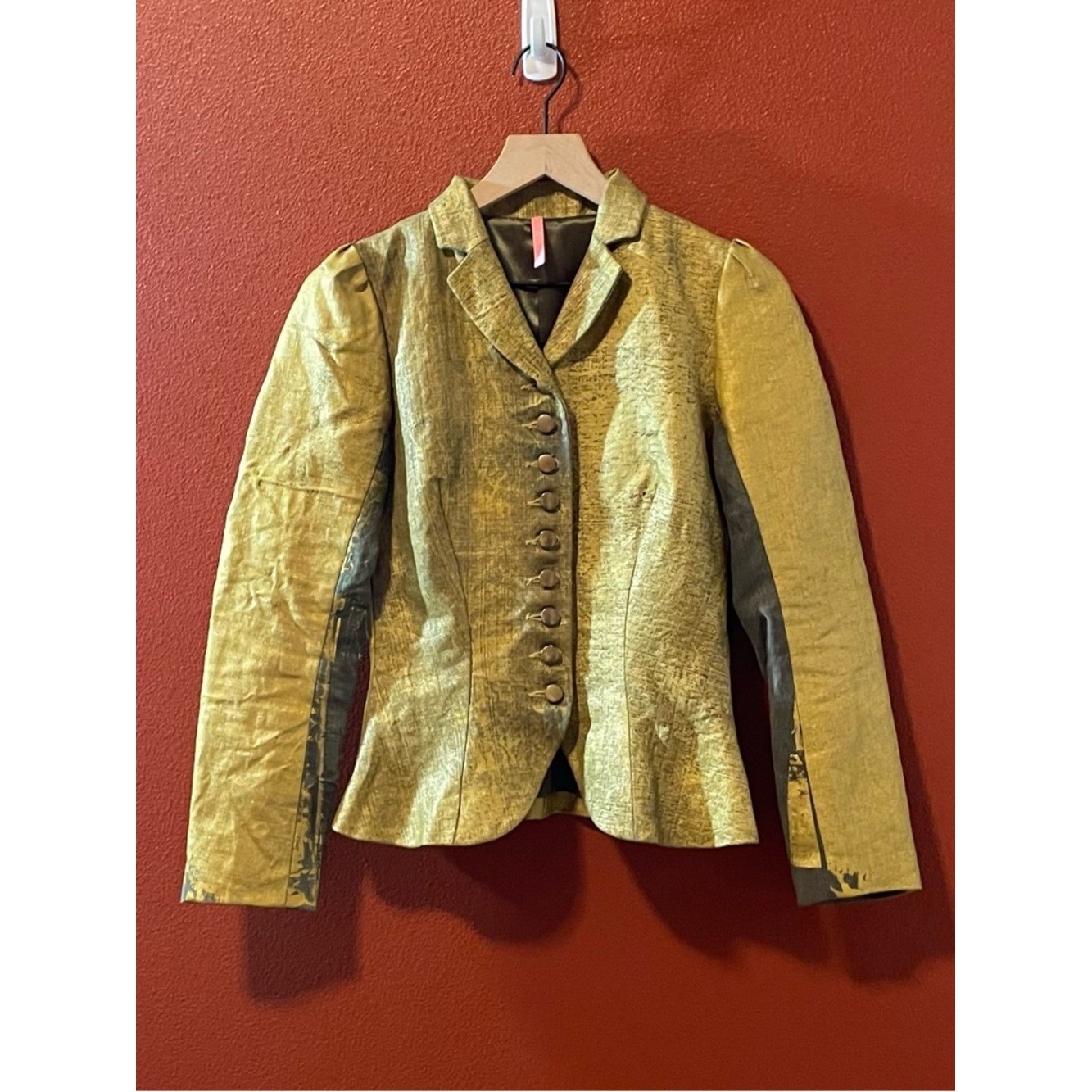 Vincent Jalbert Women’s Tailored Distressed Button Avant Garde Military Jacket
