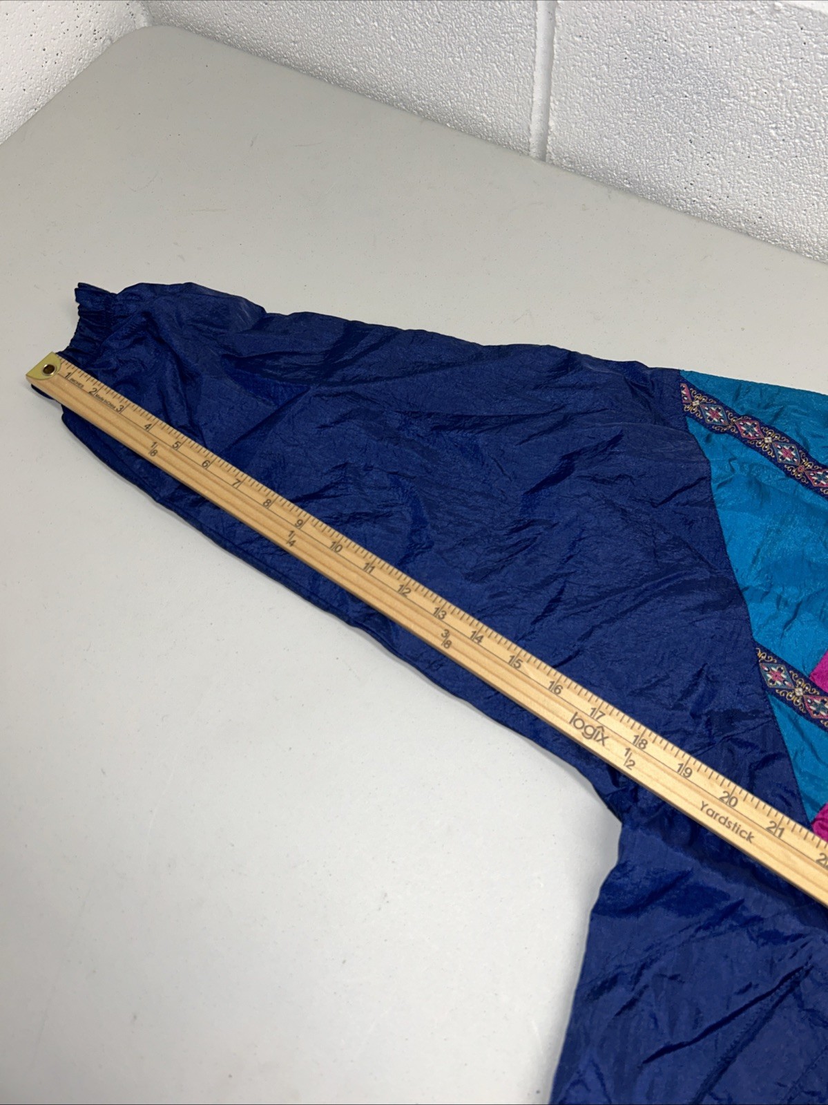 VTG 80S Polyester Windbreaker Size Medium Just For Petites Purple Color Block A2